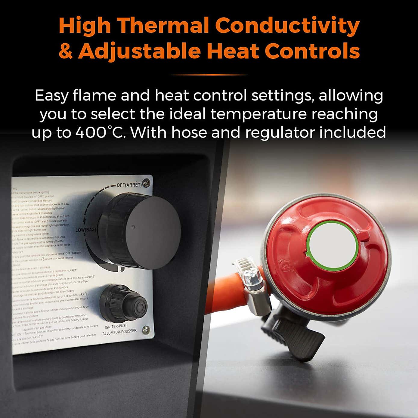 Tower Magna H60cm Rectangular Gas Fire Pit, Grey