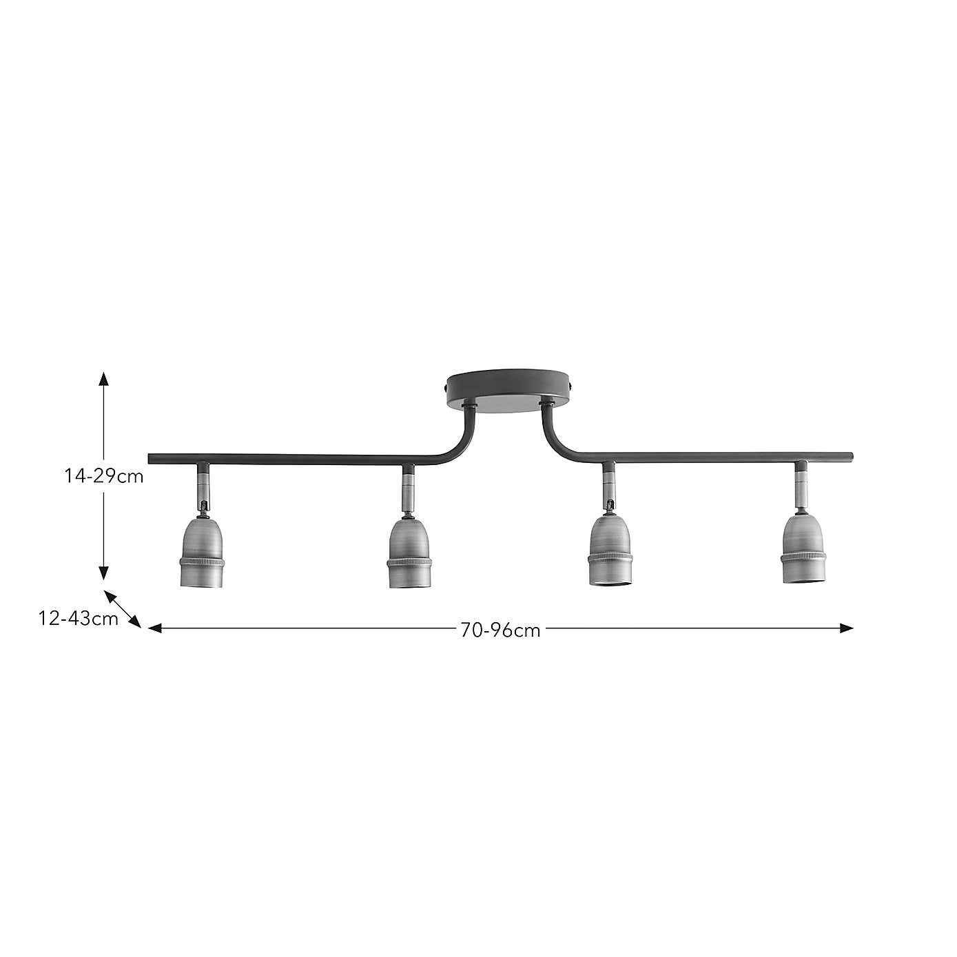 Marsden Industrial 4 Light Spotlight Bar