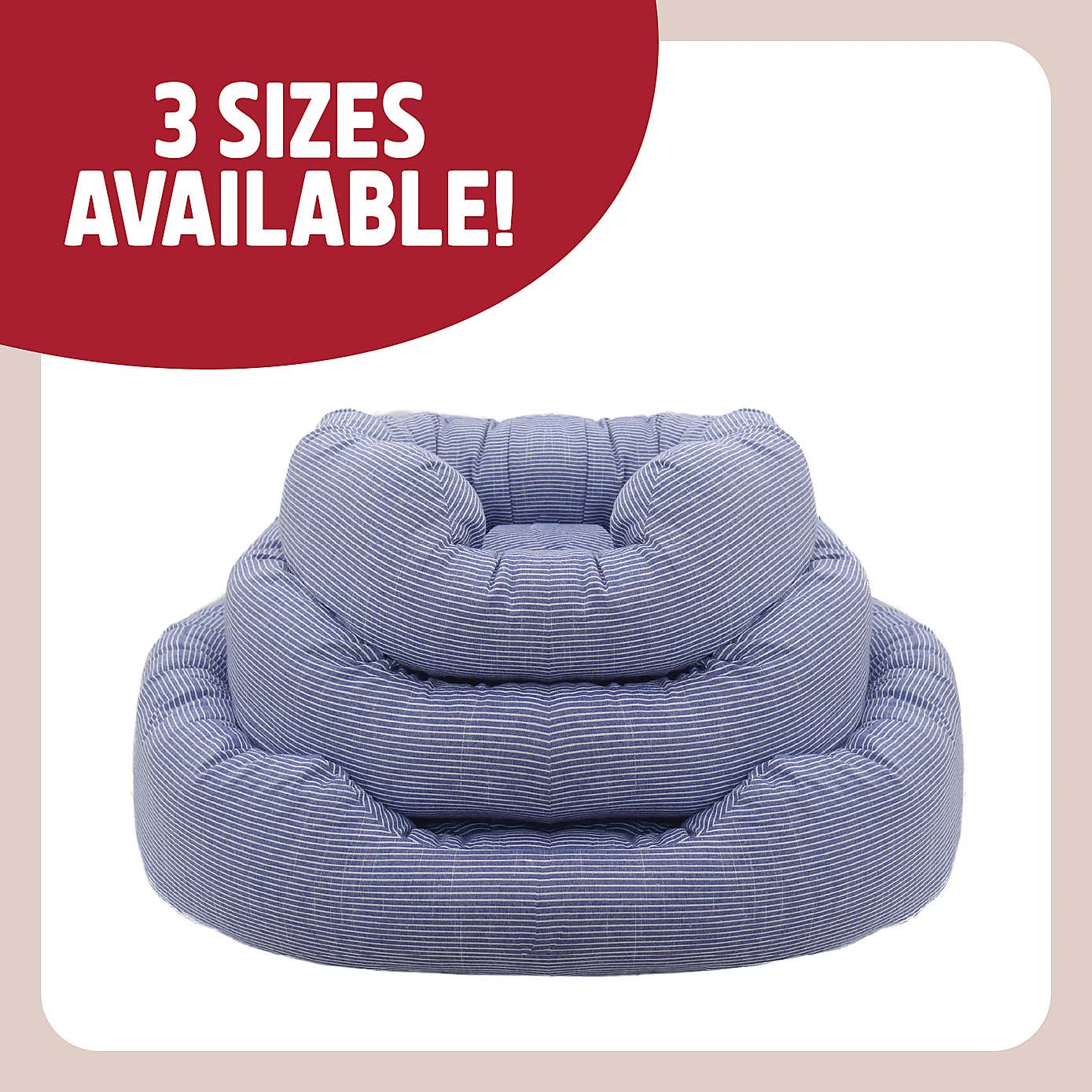 Rosewood Blue Sky Striped Pet Bed