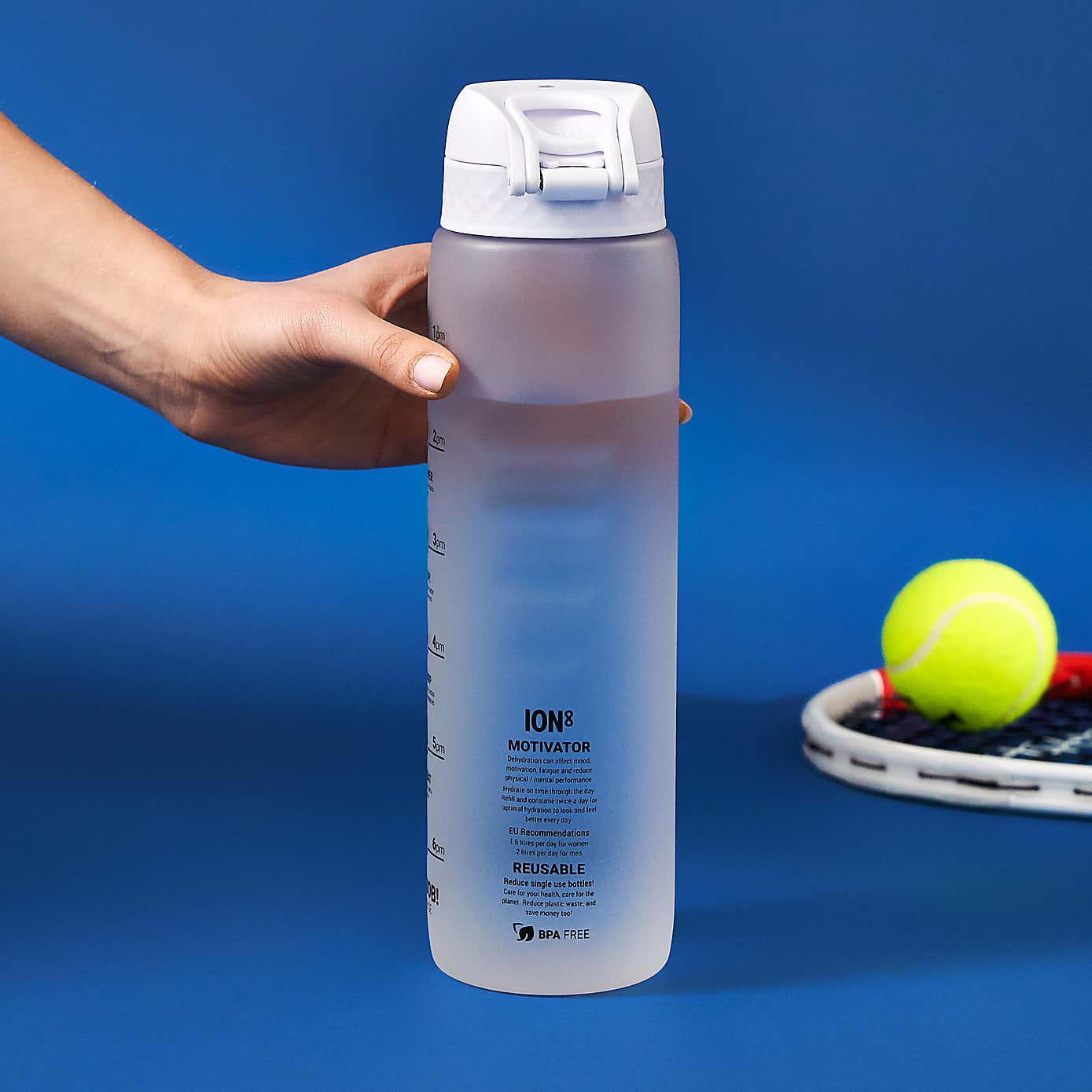 Ion8 Leak Proof Time to Drink Water Bottle, 1000ml