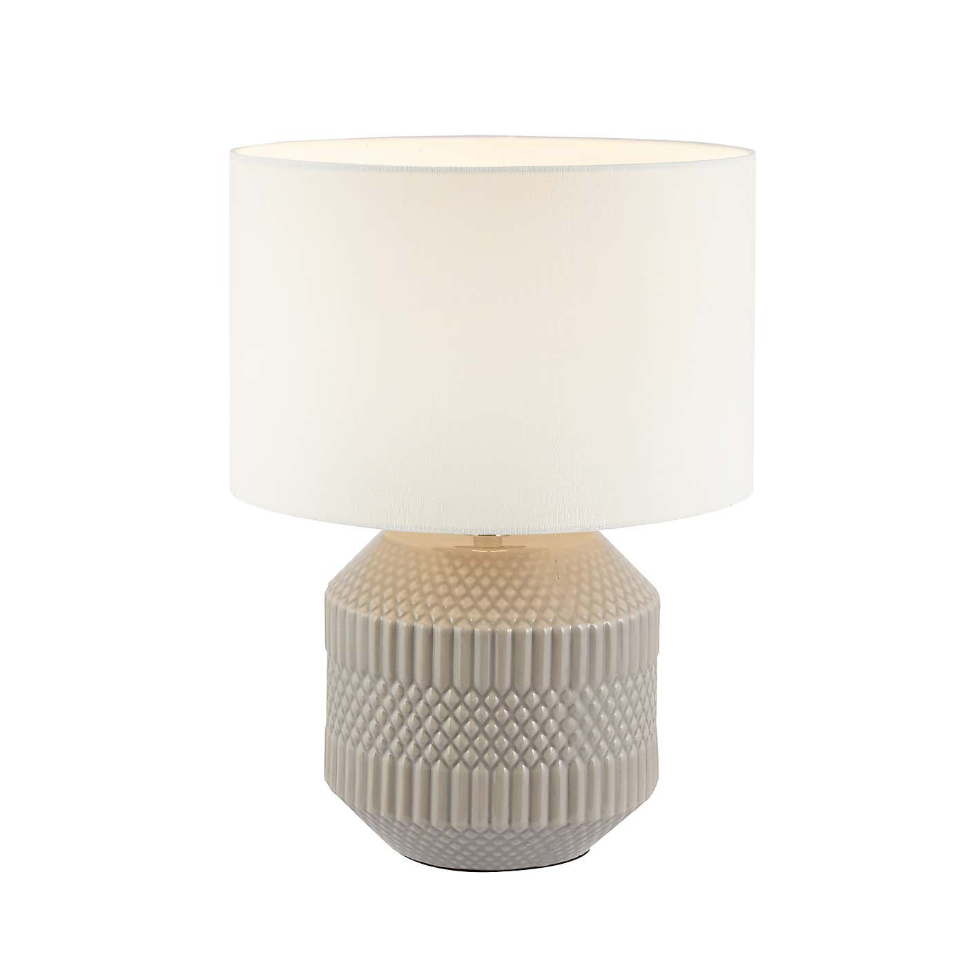 Meribel Geo Textured Ceramic Table Lamp