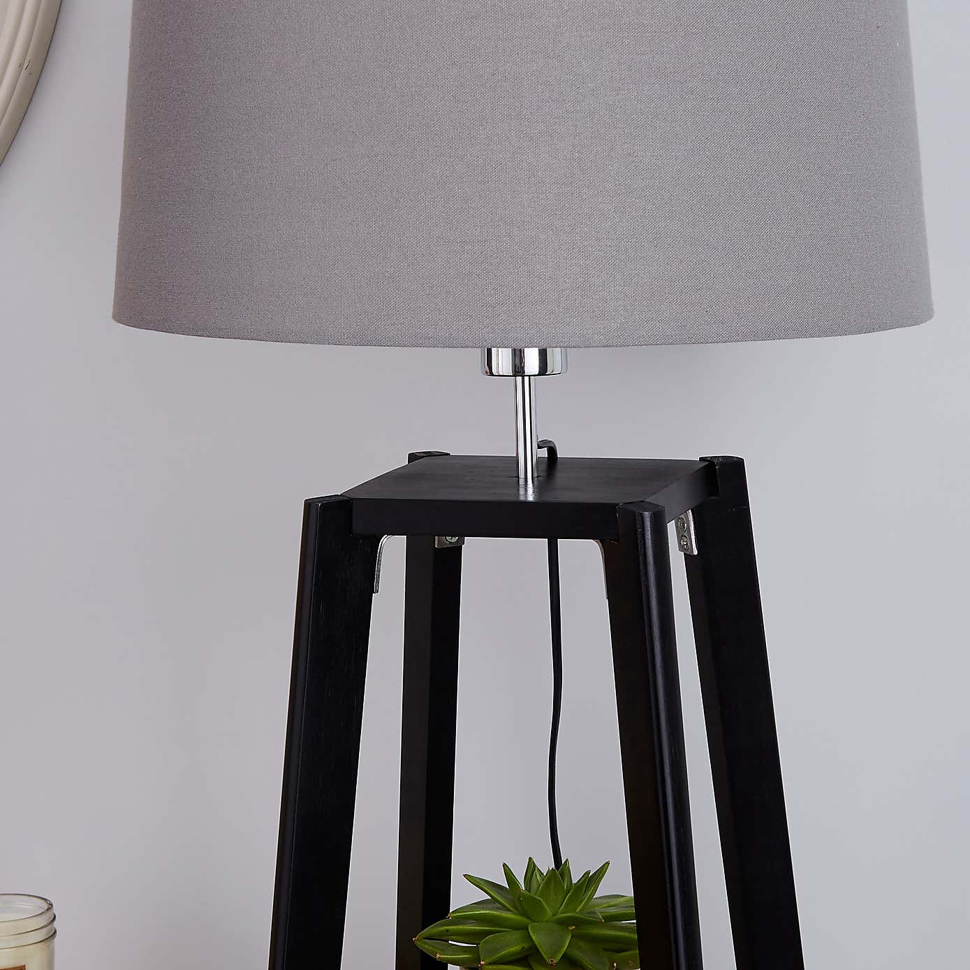 Beaumont Plant Stand WoodenFloor Lamp