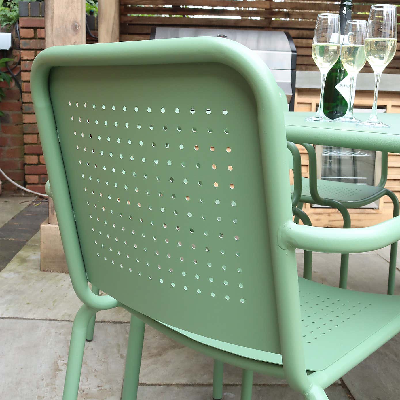 Porto 6 Seater Round Dining Set with Stacking Chairs