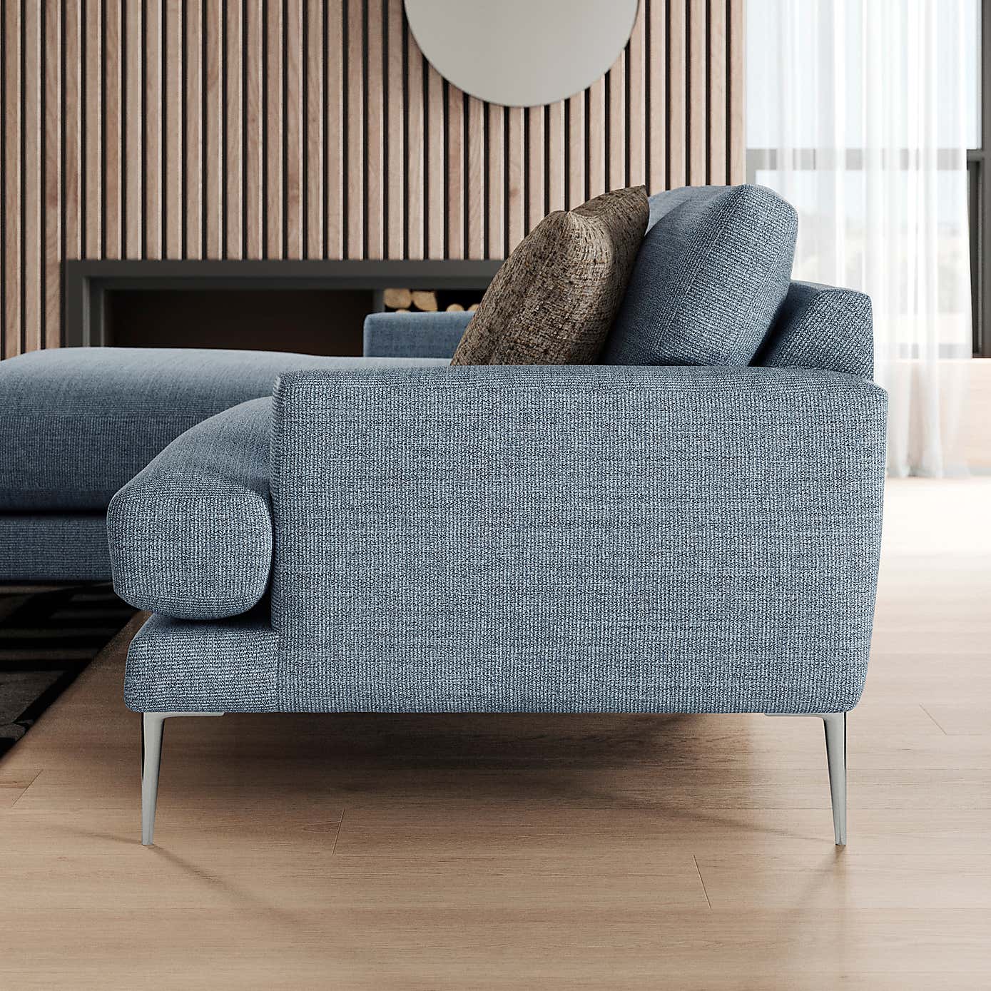 Lawson Chunky Tonal Weave Corner Chaise Sofa