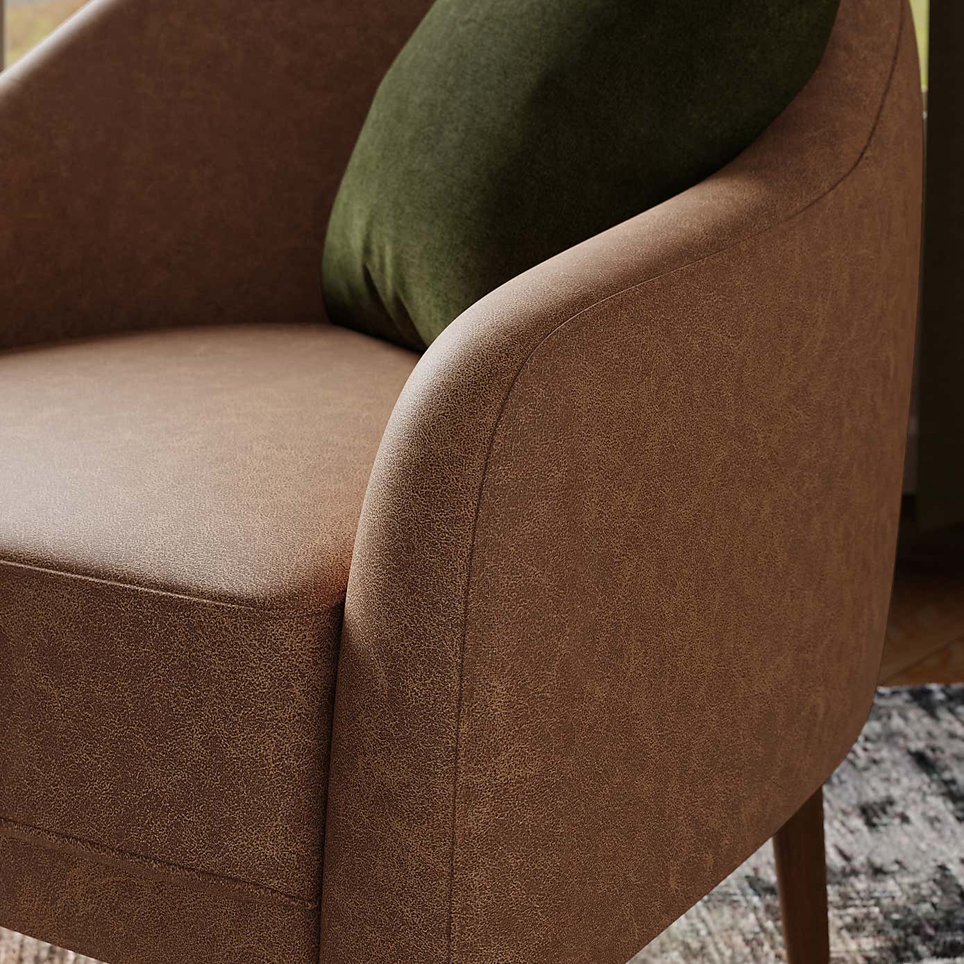 Kaspar Relaxed Faux Leather Tub Chair