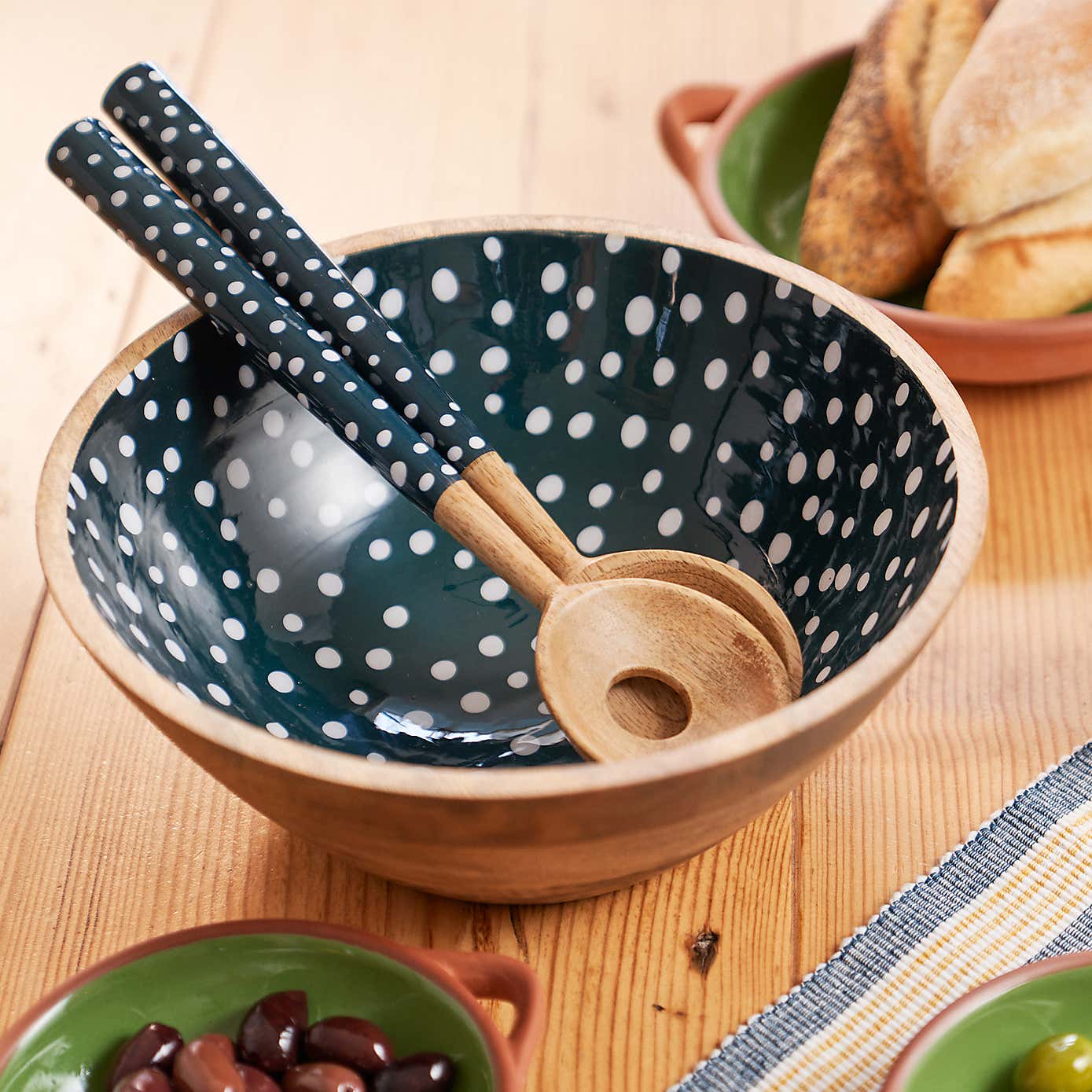 Dexam Sintra Mango Wood Spotted Salad Bowl