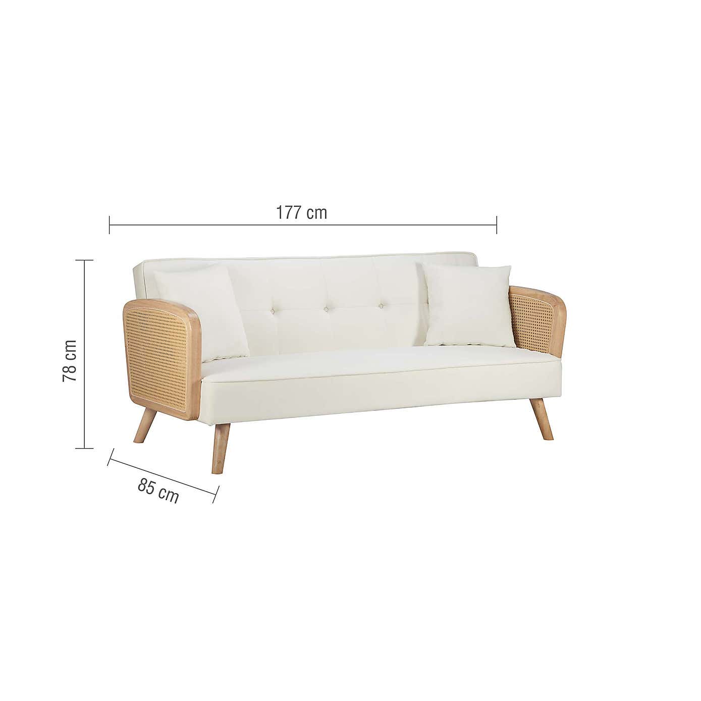 Mila Sofa Bed, Rattan