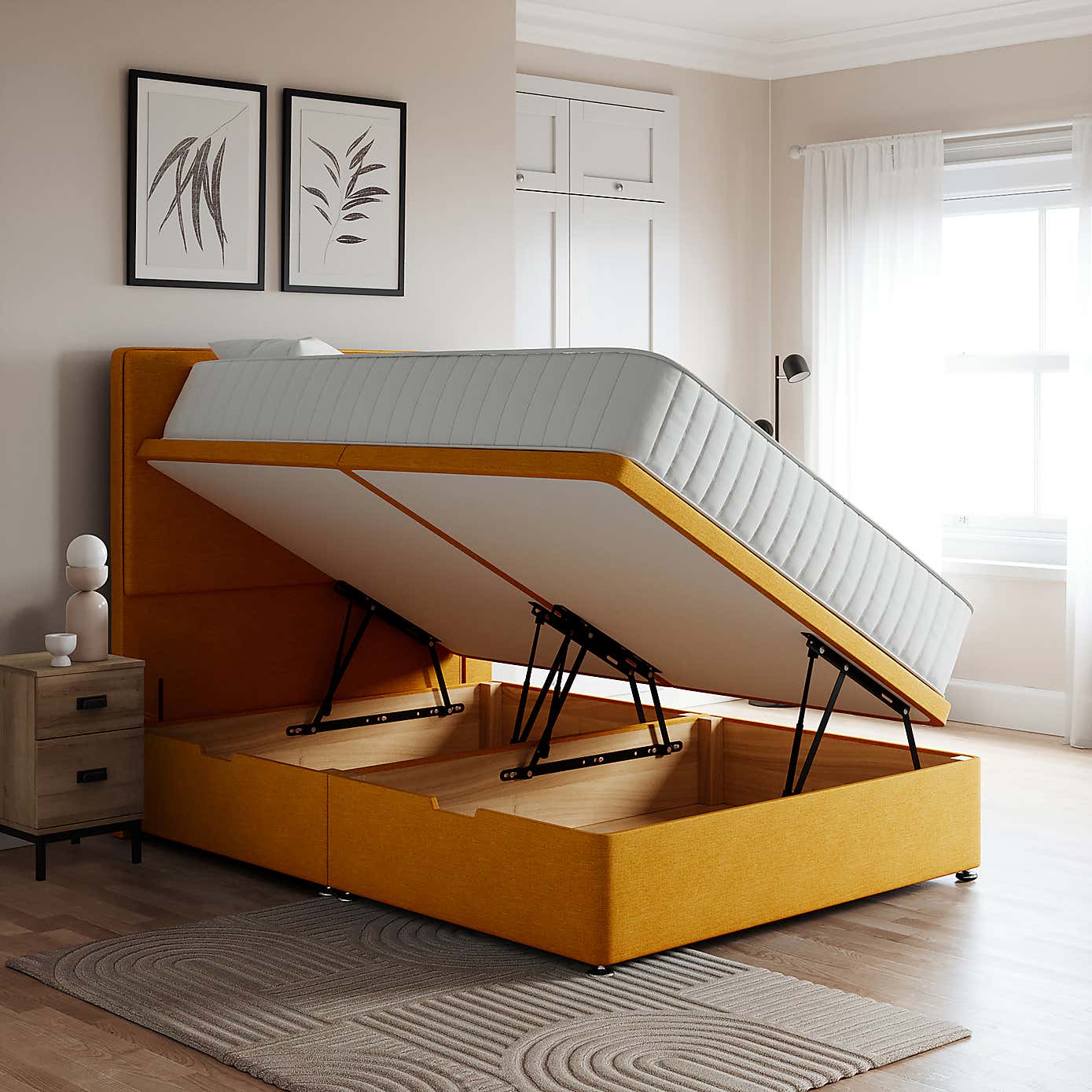 Linen Side Ottoman Base