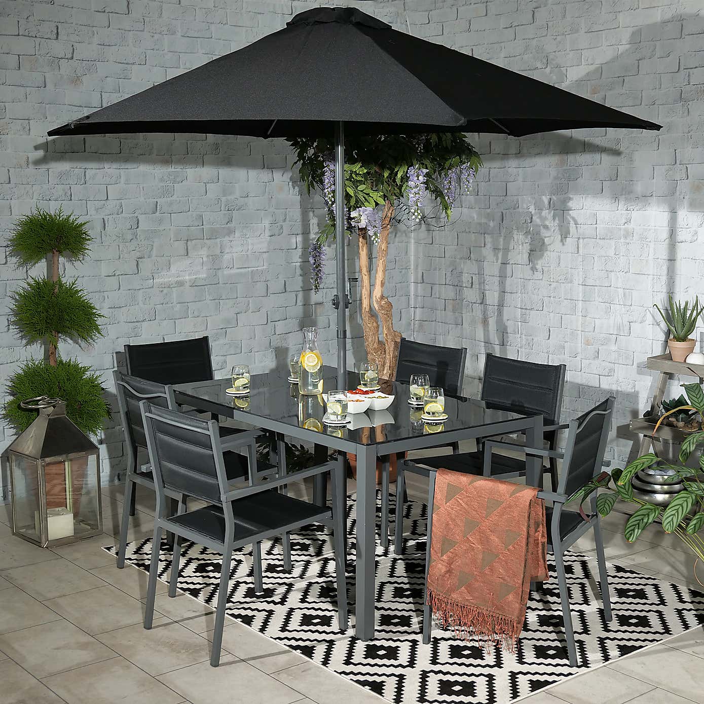 A.Mir Sorrento 6 Seater Outdoor Dining Set