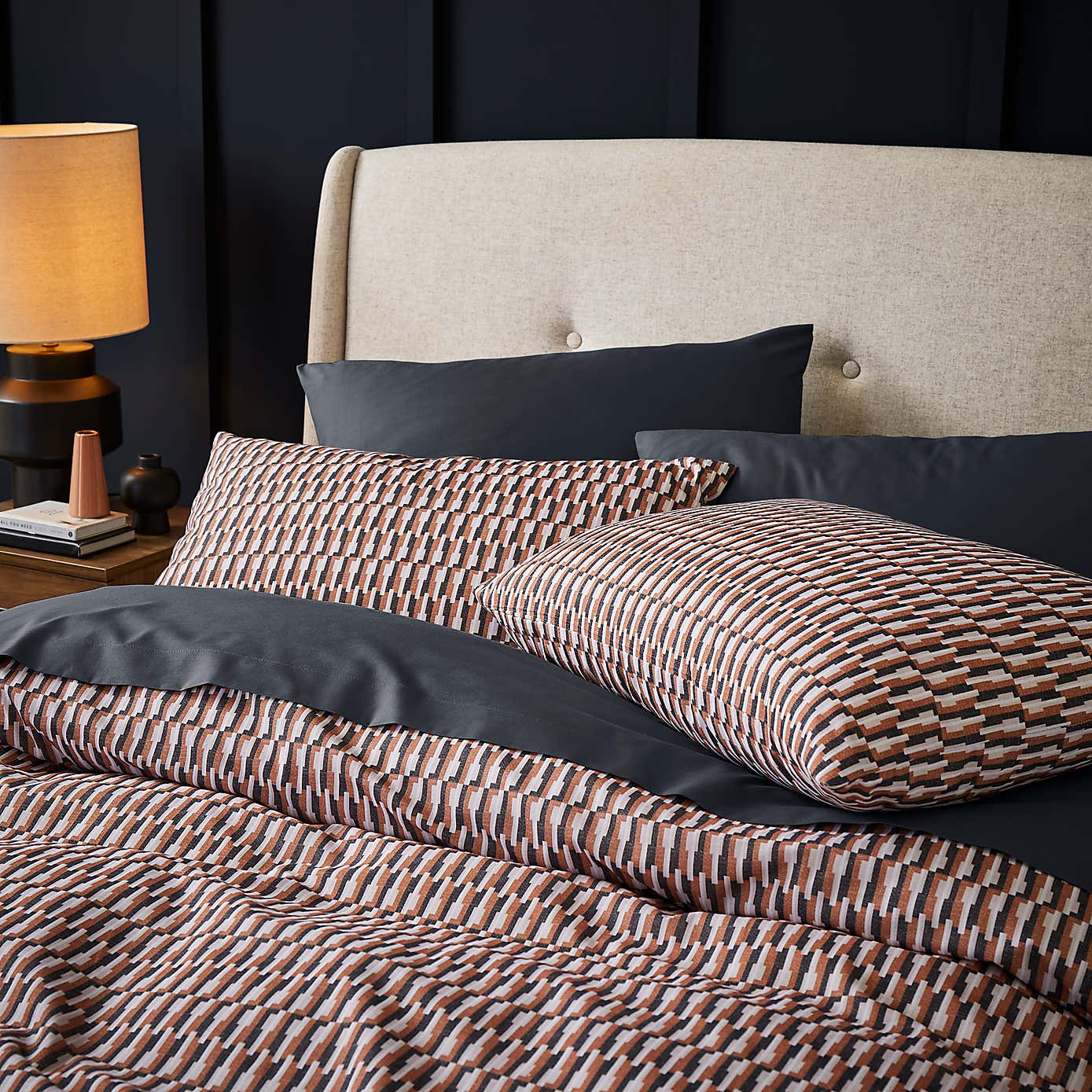 Nils Geometric 144 Thread Count Duvet Cover & Pillowcase Set