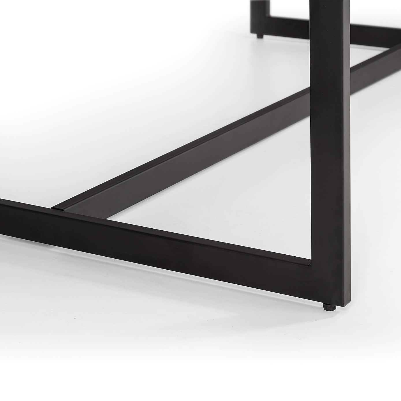 Tribeca 4 Seater Rectangular Dining Table with 2 Benches, Black