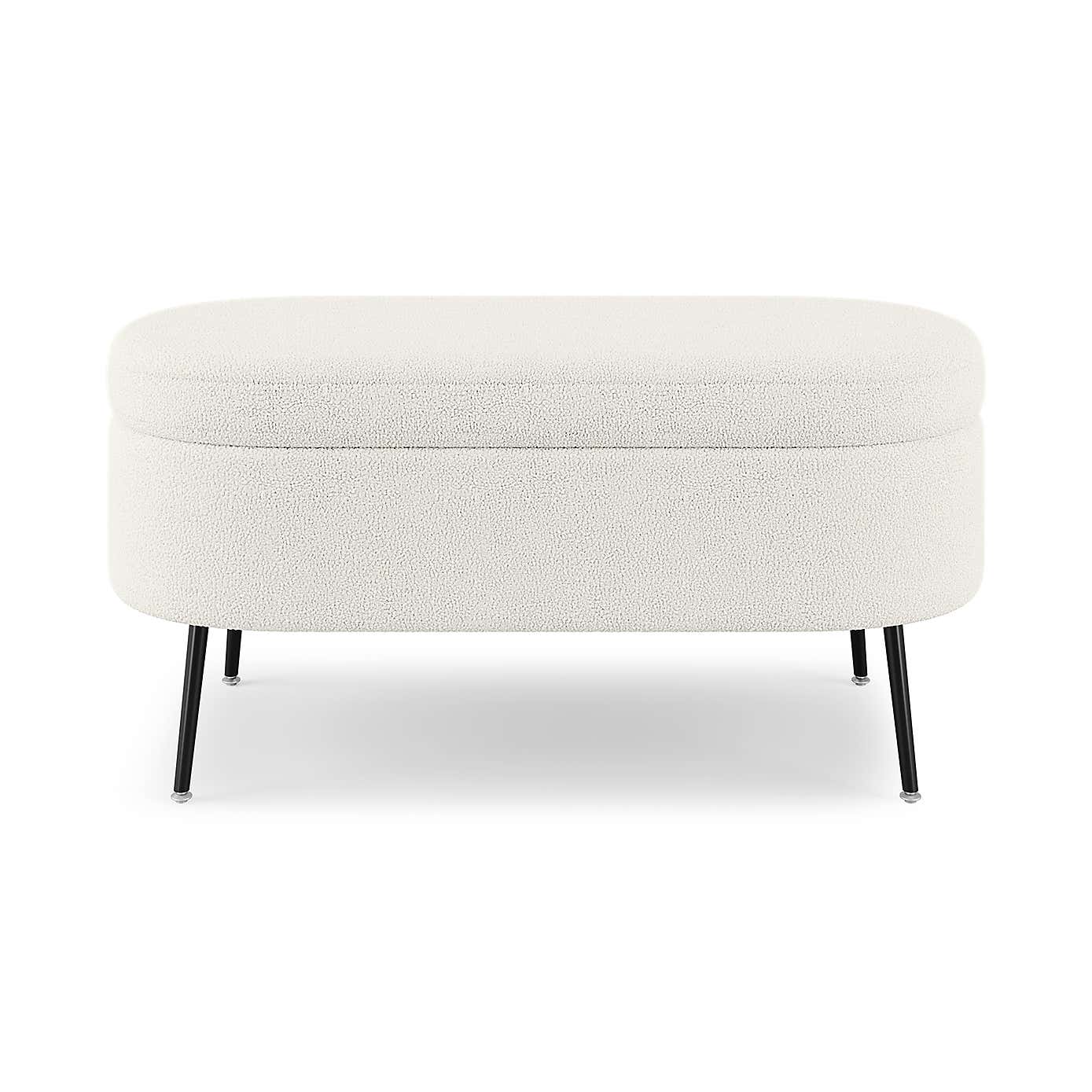 Evie Boucle Storage Ottoman