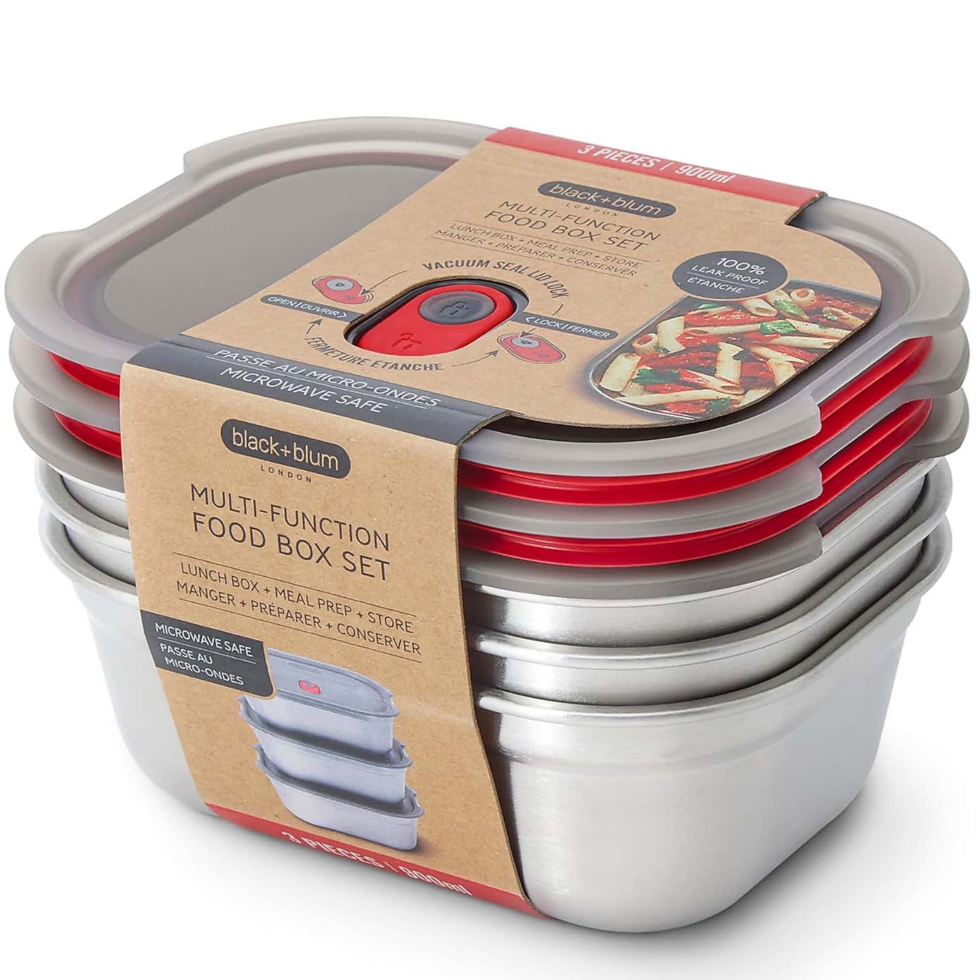 Black and Blum Microwaveable Steel Meal Prep Boxes