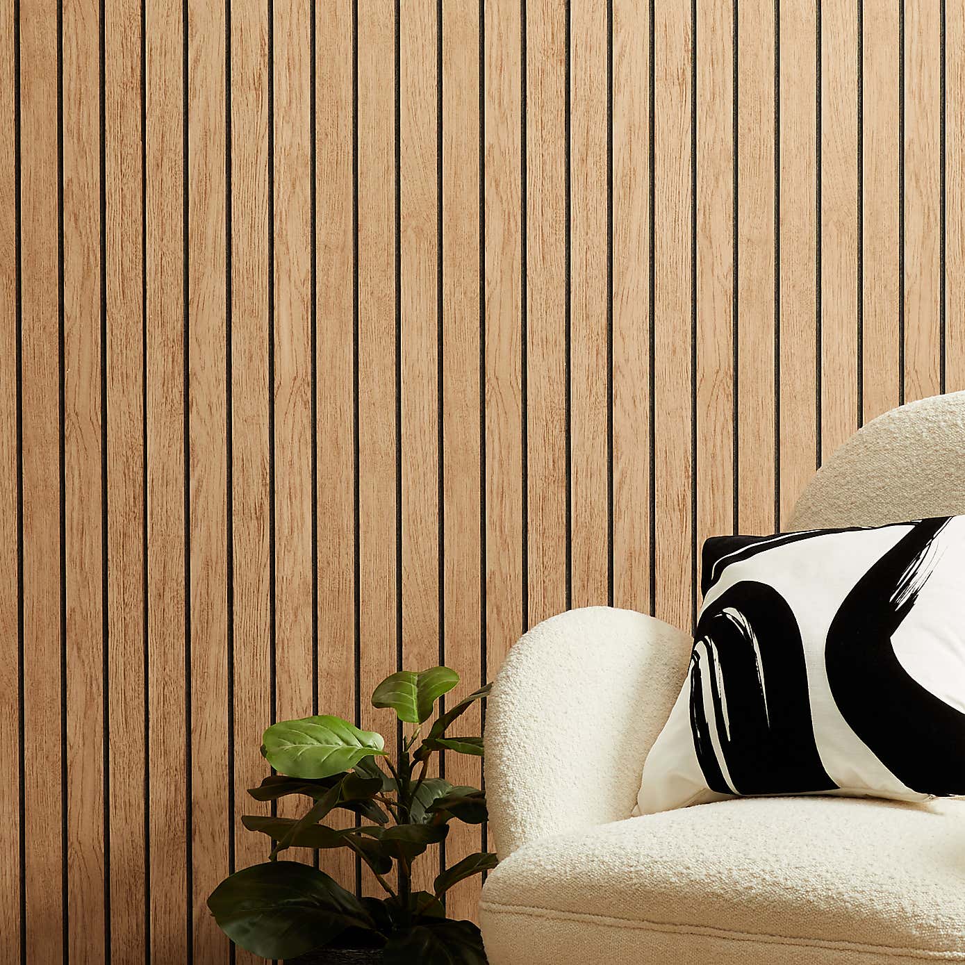 Wooden Slat Panel Wallpaper