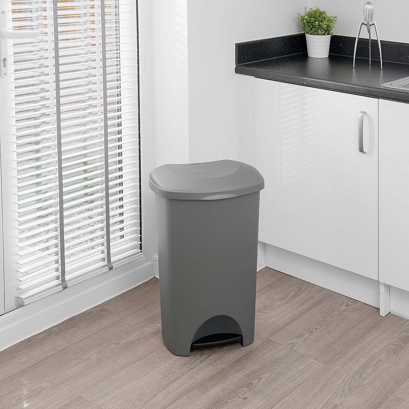 Addis Plastic 50L Pedal Bin Grey