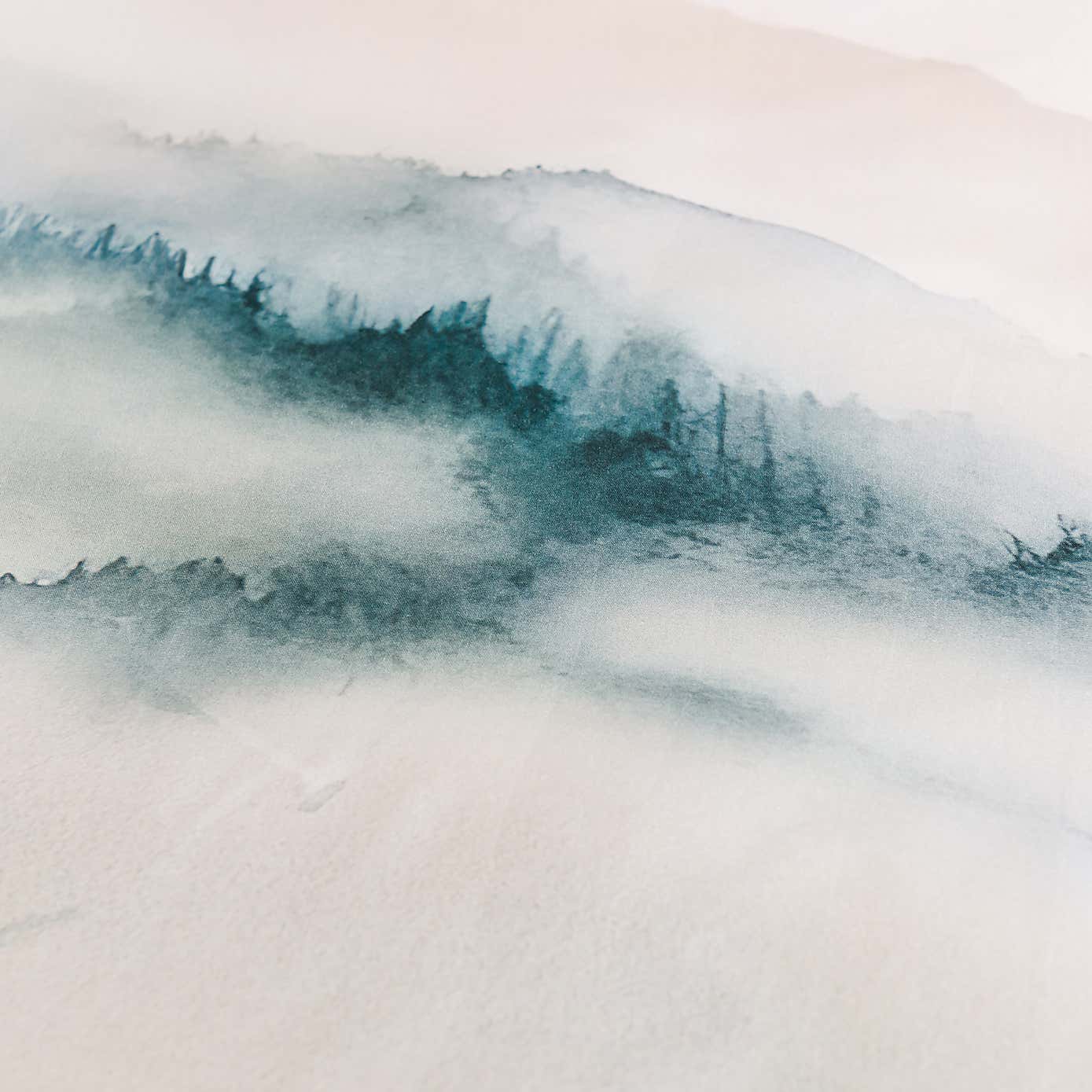 Paintery Landscape Cotton Duvet Cover & Pillowcase Set