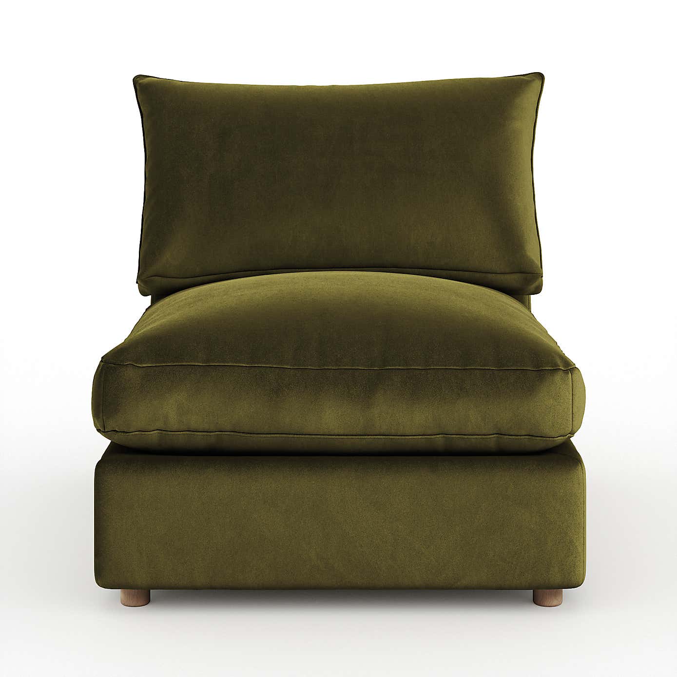 Full Circle Austin Luxury Velvet Modular Armless Sofa Piece