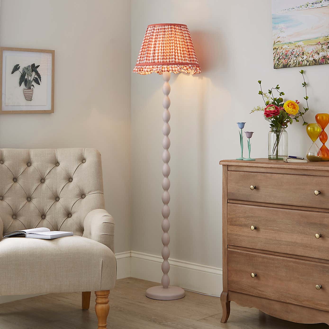 Carys Frilled Gingham Lamp Shade