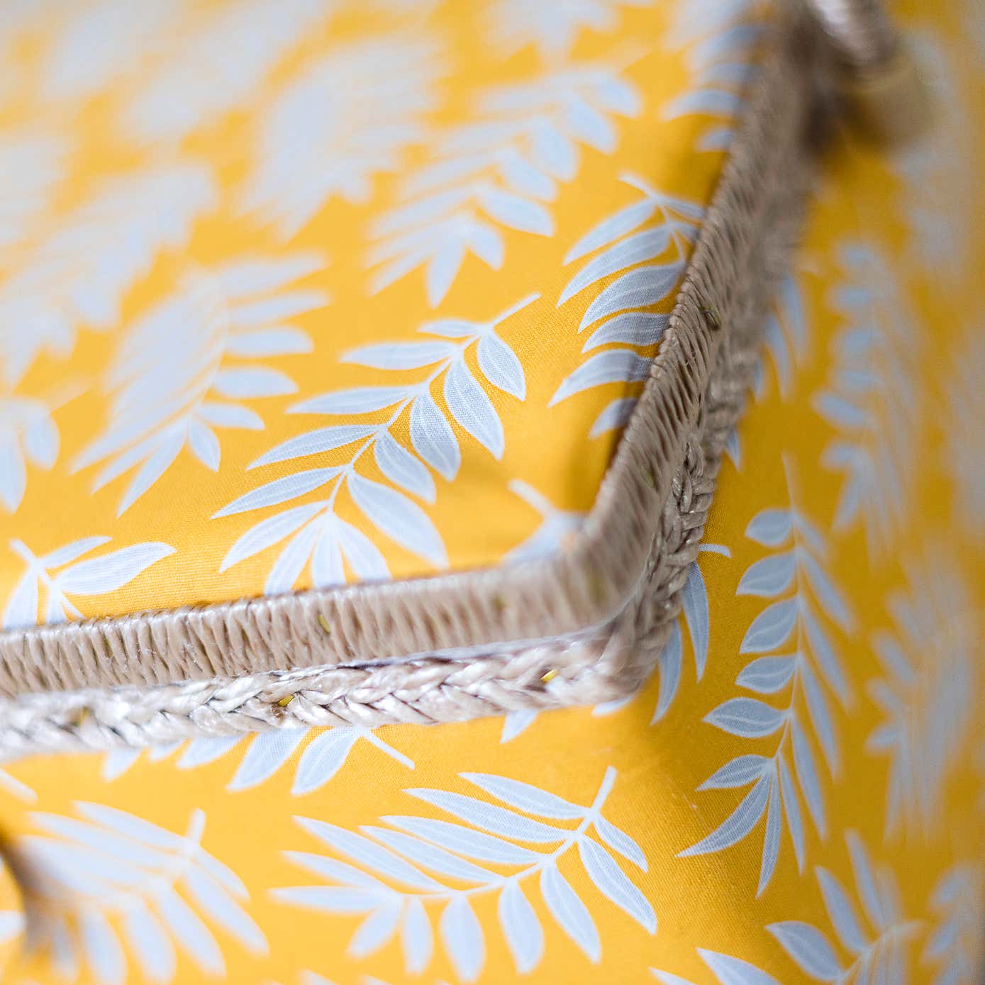 Yellow Fern Extra Large Sewing Basket