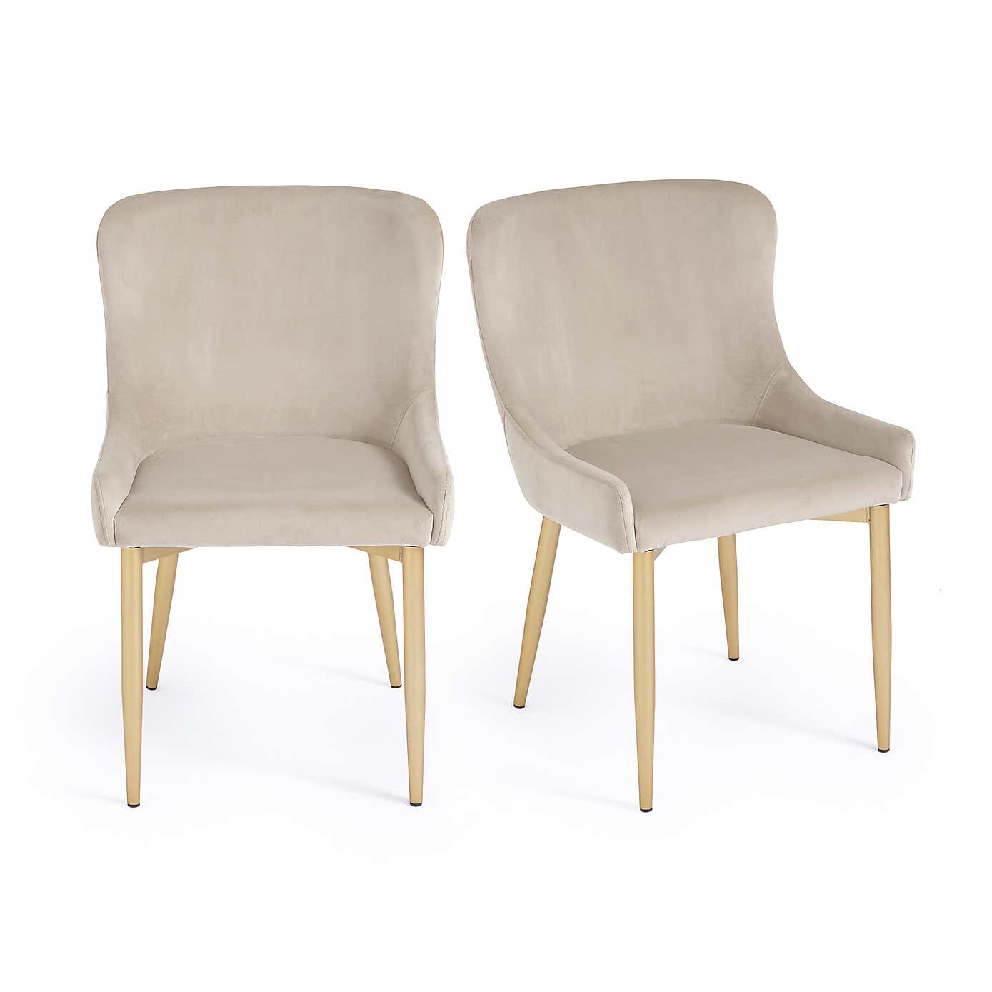Montreal Set of 2 Dining Chairs, Mink Velvet
