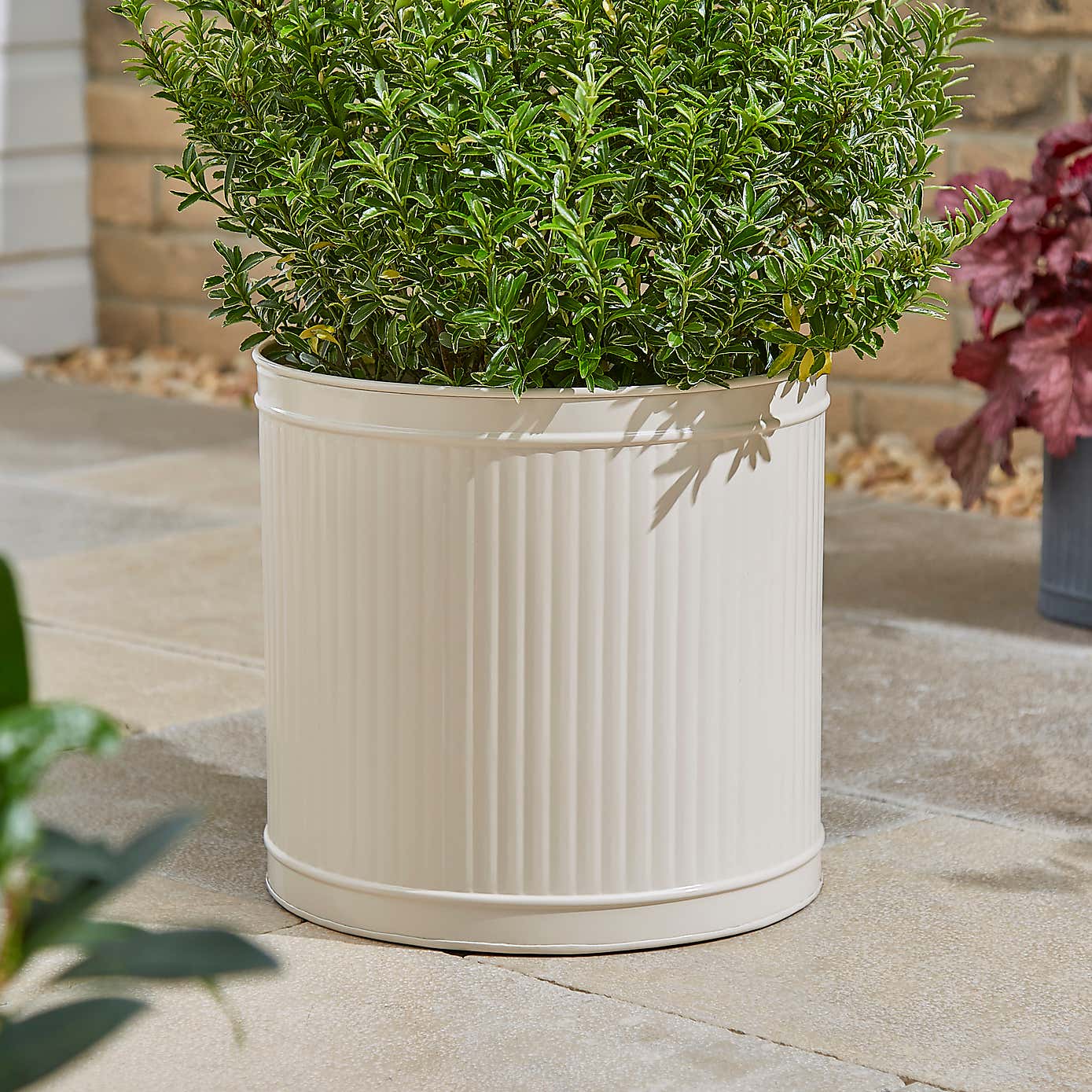 Round Galvanised Plant Pot