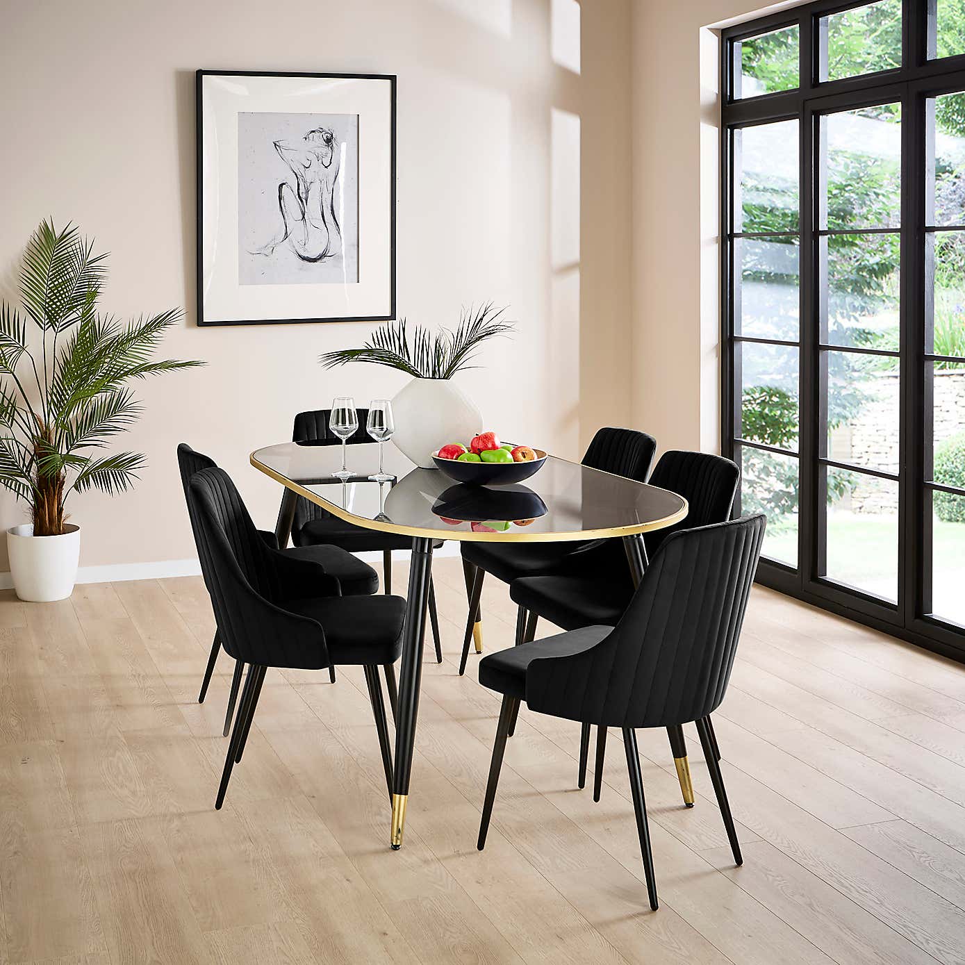 Shea Set of 2 Dining Chairs, Velvet