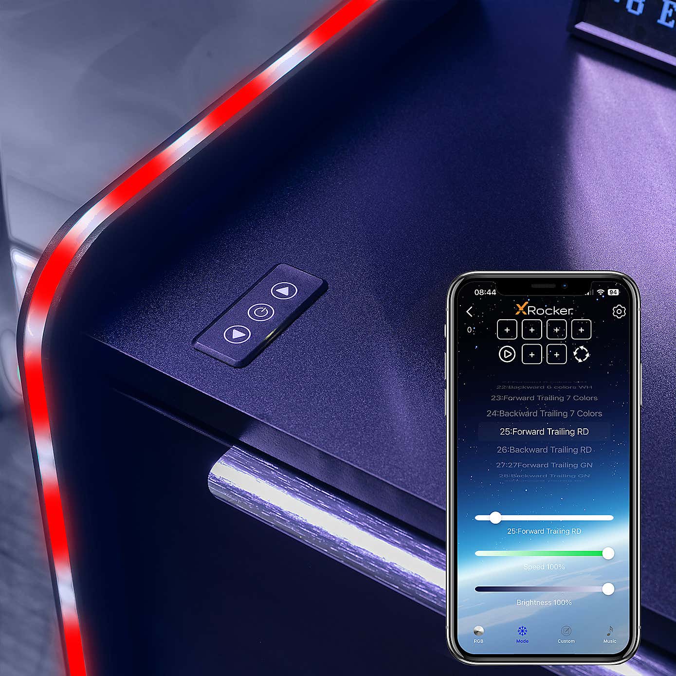 Electra Bedside Table with Wireless Charging and LED Lights