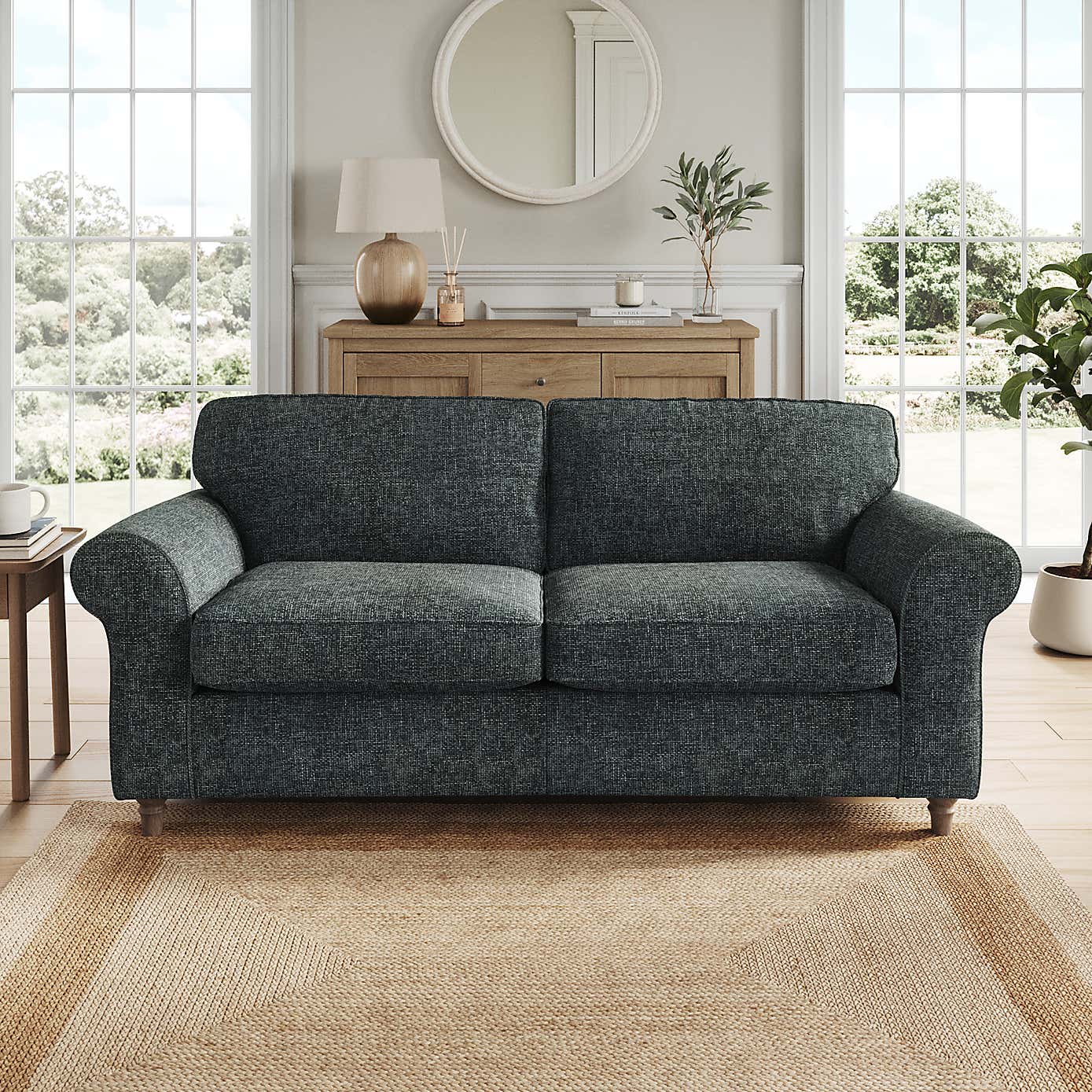 Flori 3 Seater Sofa, Chunky Chenille