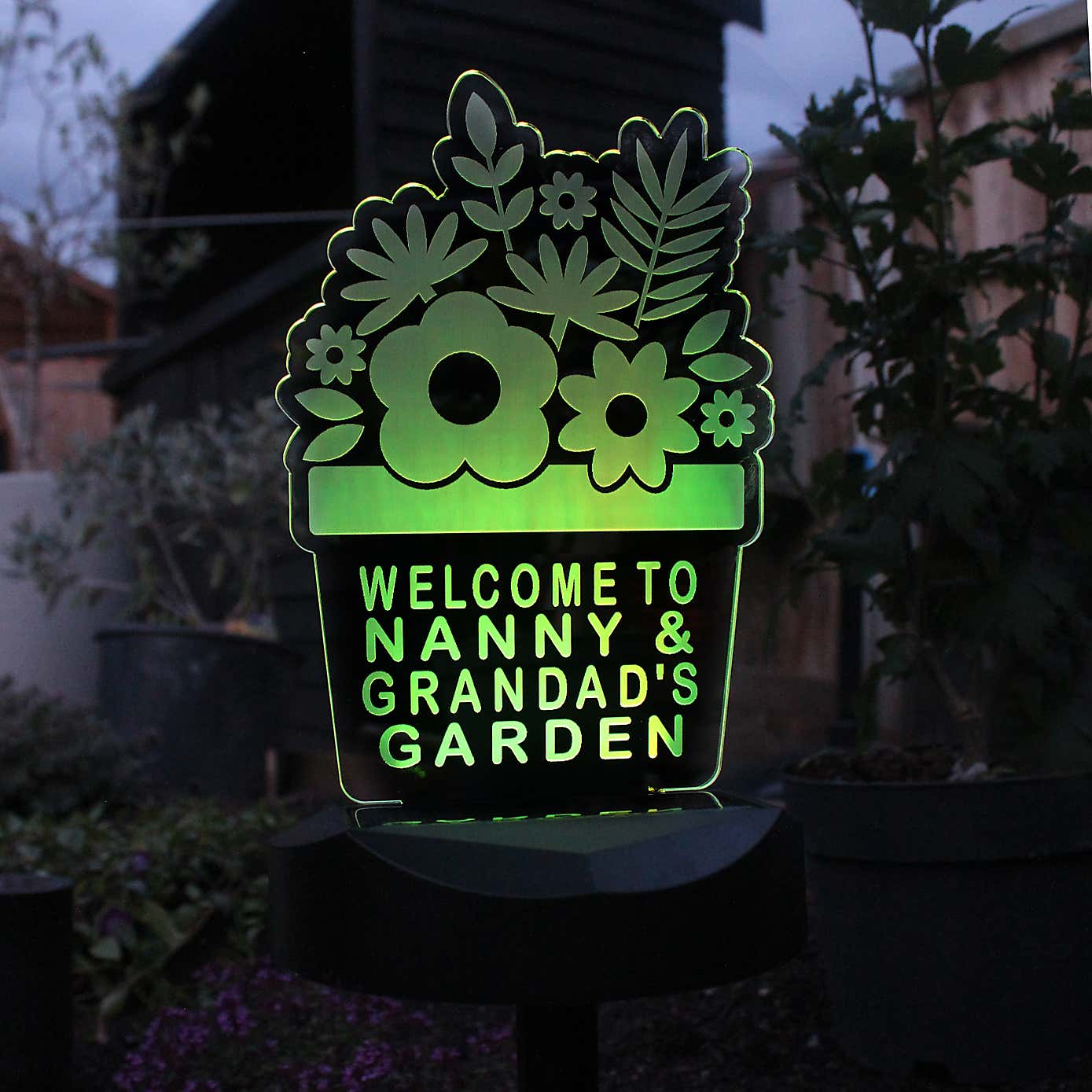 Personalised Plant Pot Outdoor Solar LED Light