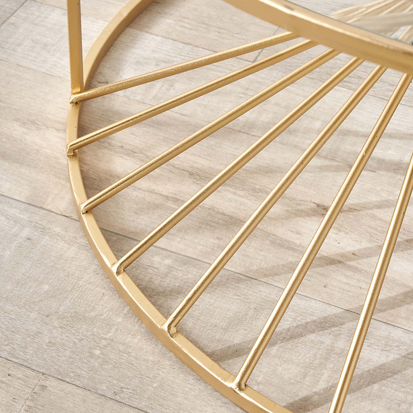 Liberty Coffee Table, Glass and Gold Metal