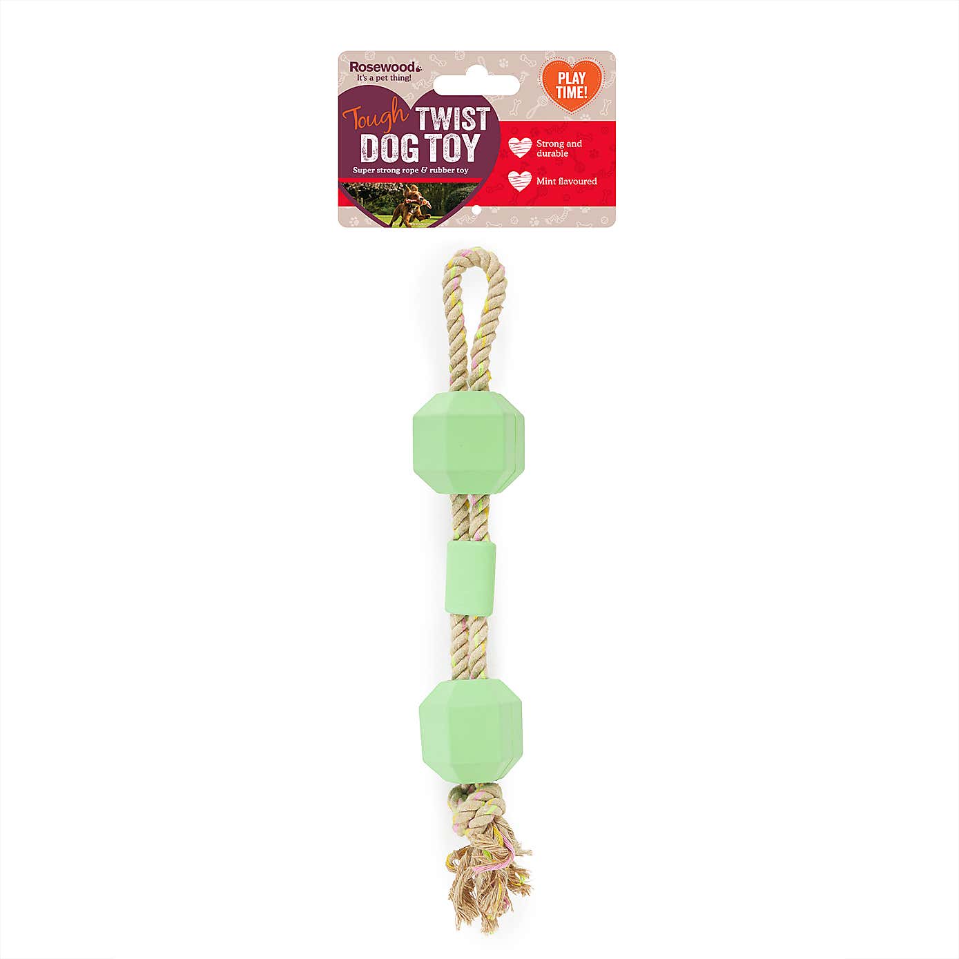 Mint Flavour Rubber & Rope Toy