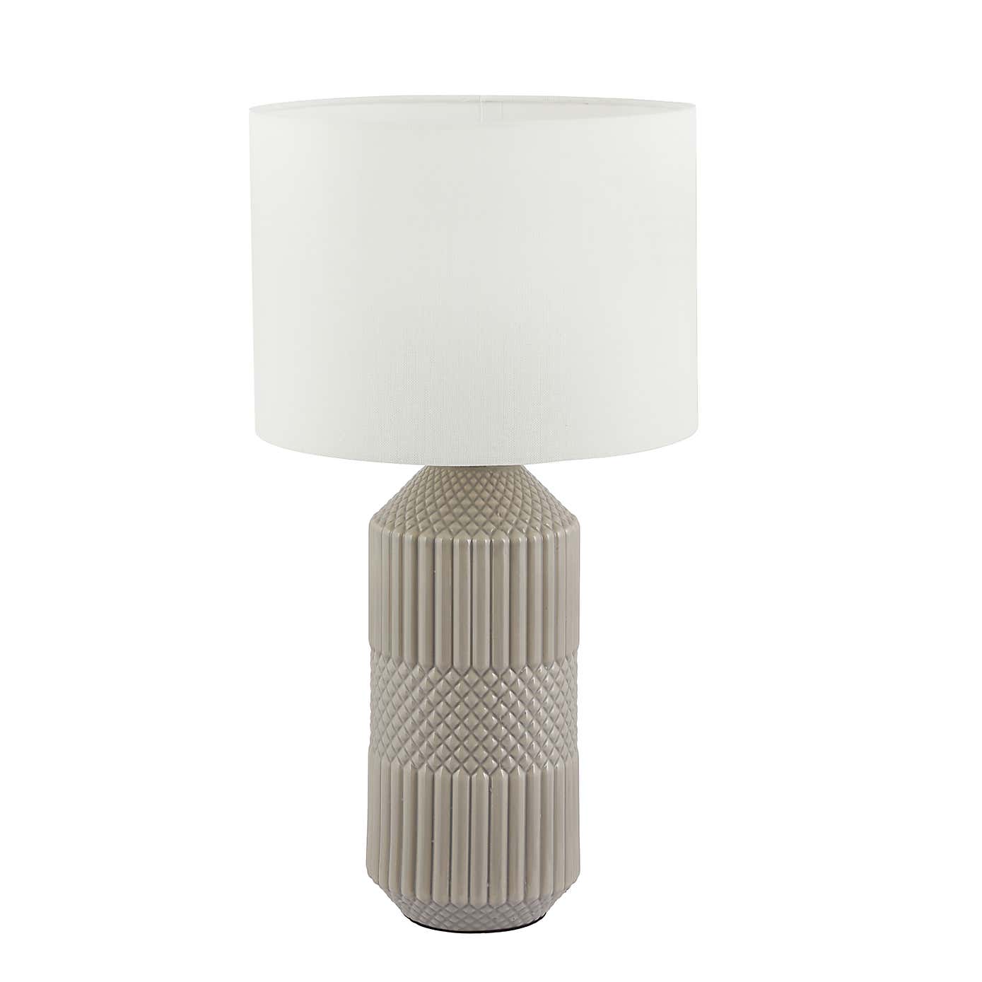 Meribel Tall Geo Textured Ceramic Table Lamp