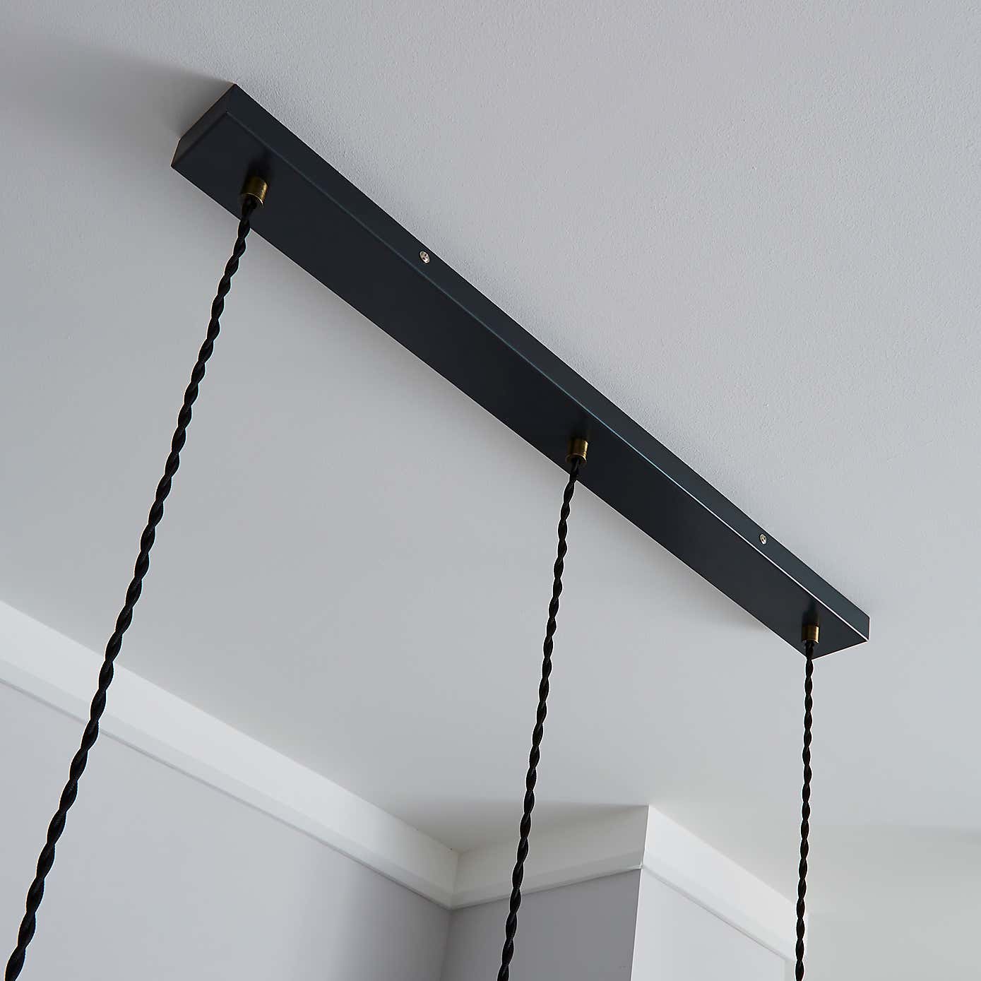 Logan 3 Light Black Industrial Diner Ceiling Fitting