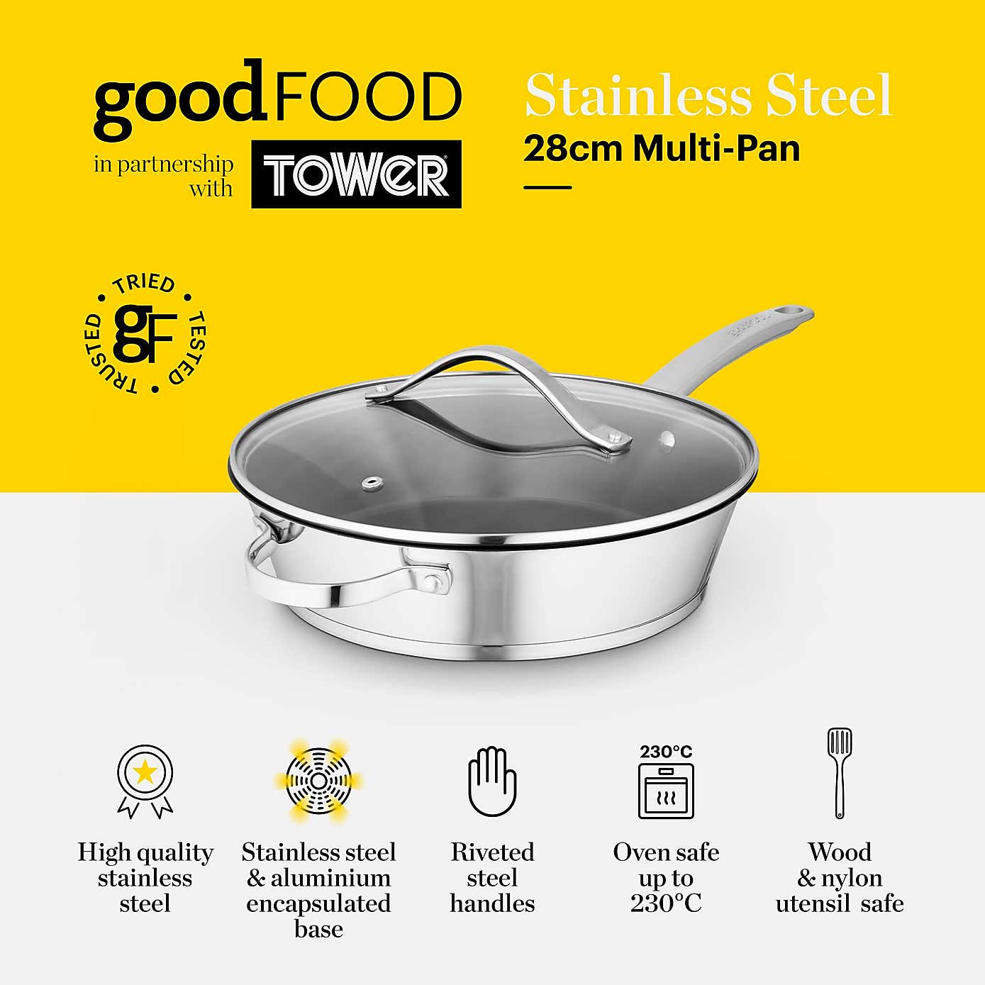 Good Food 28cm Multi Pan with Lid