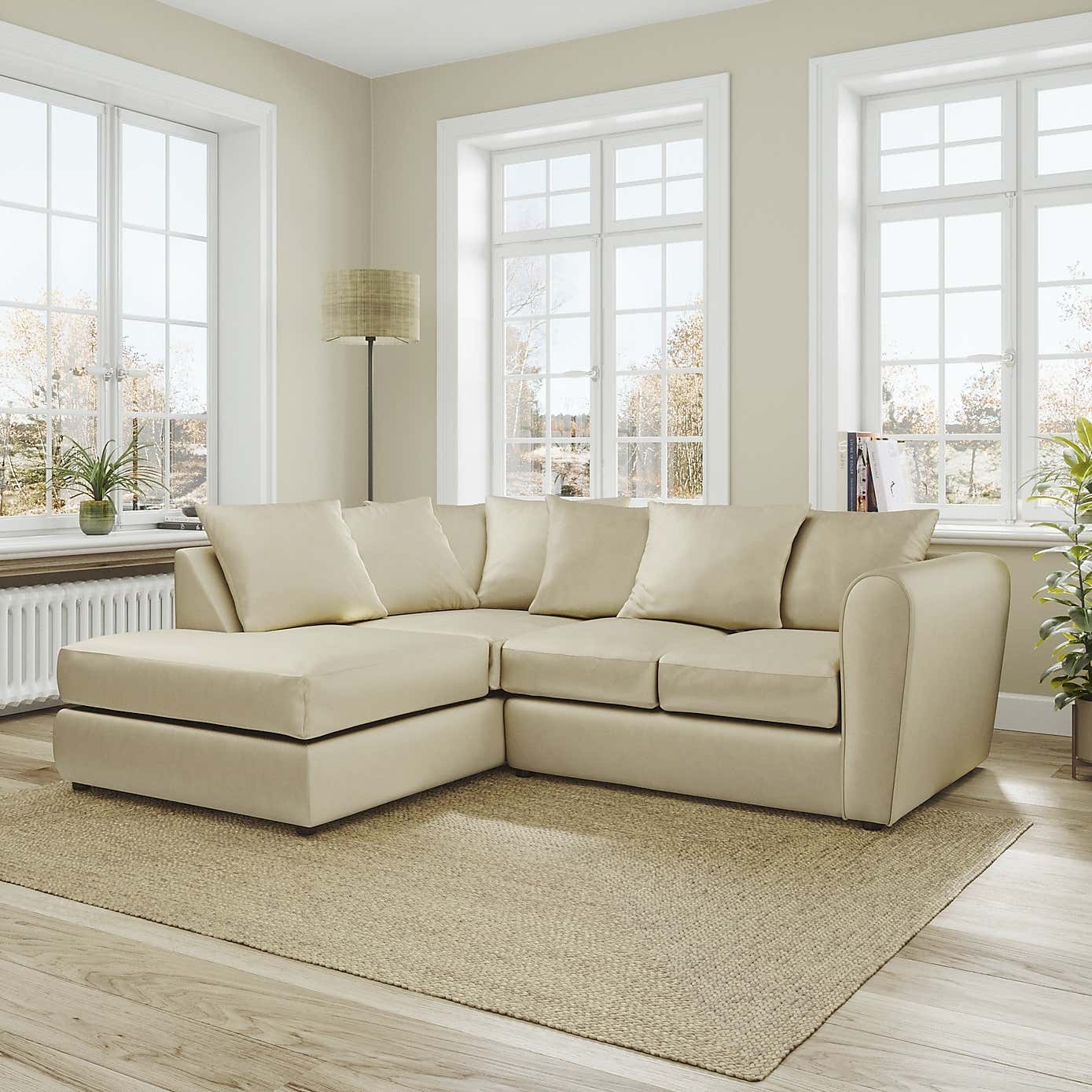 Blake Curved Arm Opulent Velvet Corner Chaise Sofa