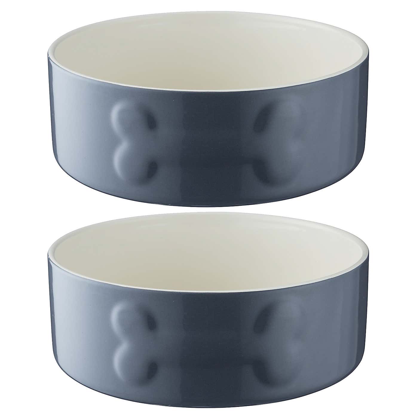 Mason Cash Set of 2 Bone Dog Bowls