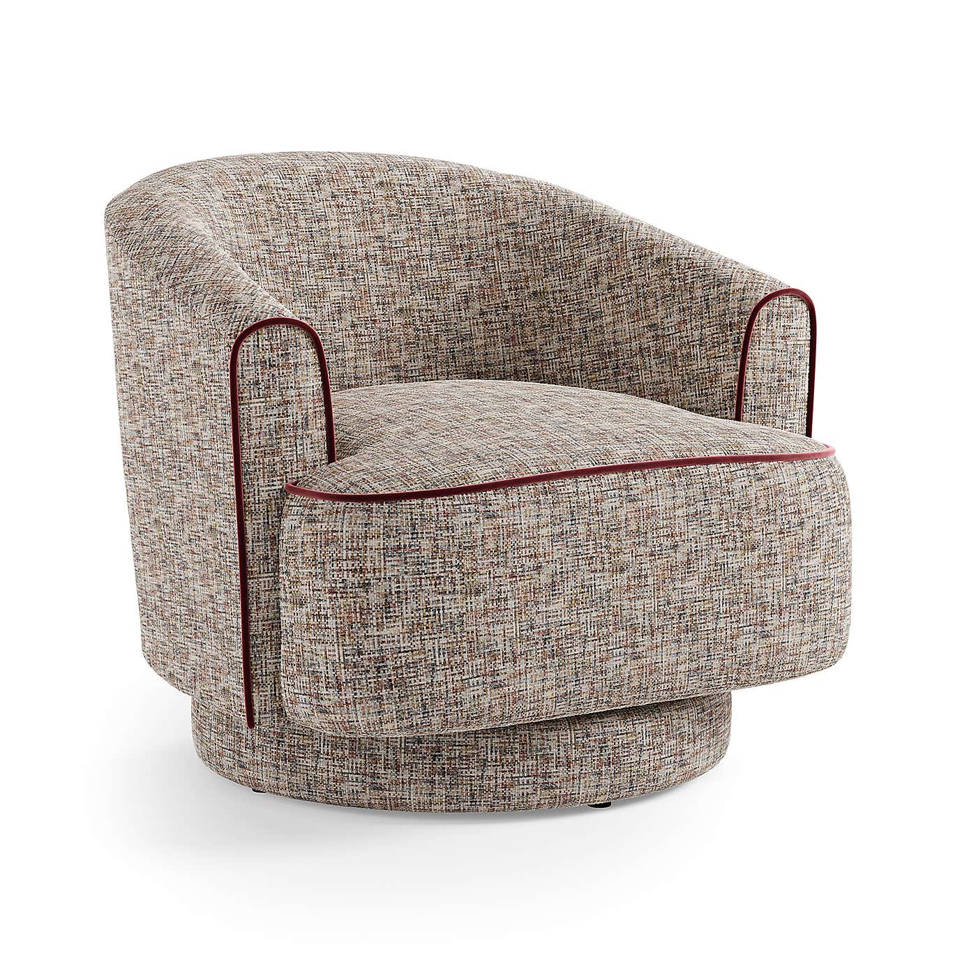 Carmen Chenille Curved Swivel Chair