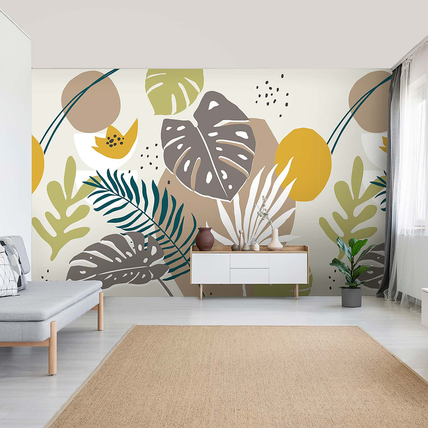 Tropcial Abstract Mural