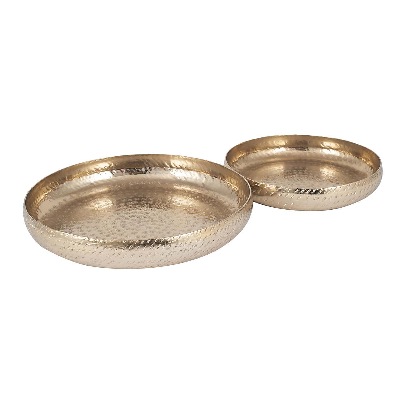 Set of 2 Gold Hammered Metal Bowls