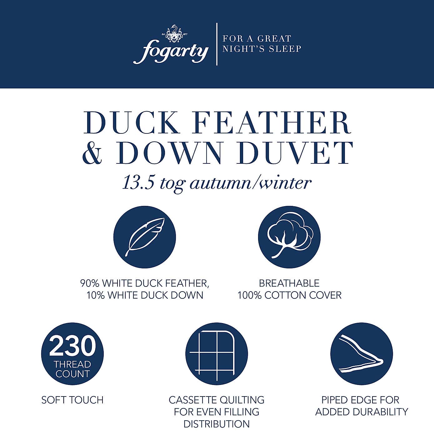 Fogarty Duck Feather and Down 13.5 Tog Duvet