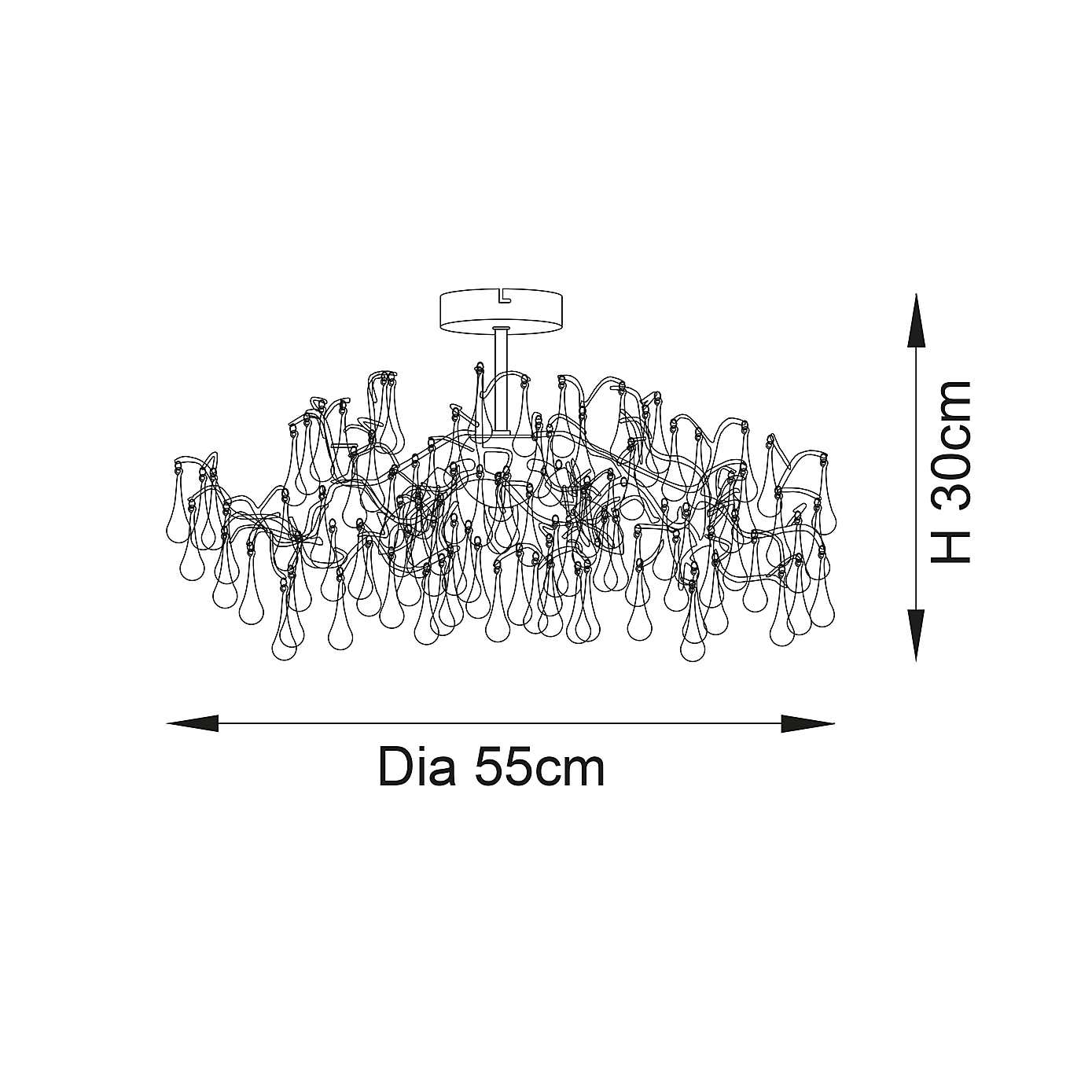 Vogue Wisteria 3 Light Semi Flush Ceiling Fitting