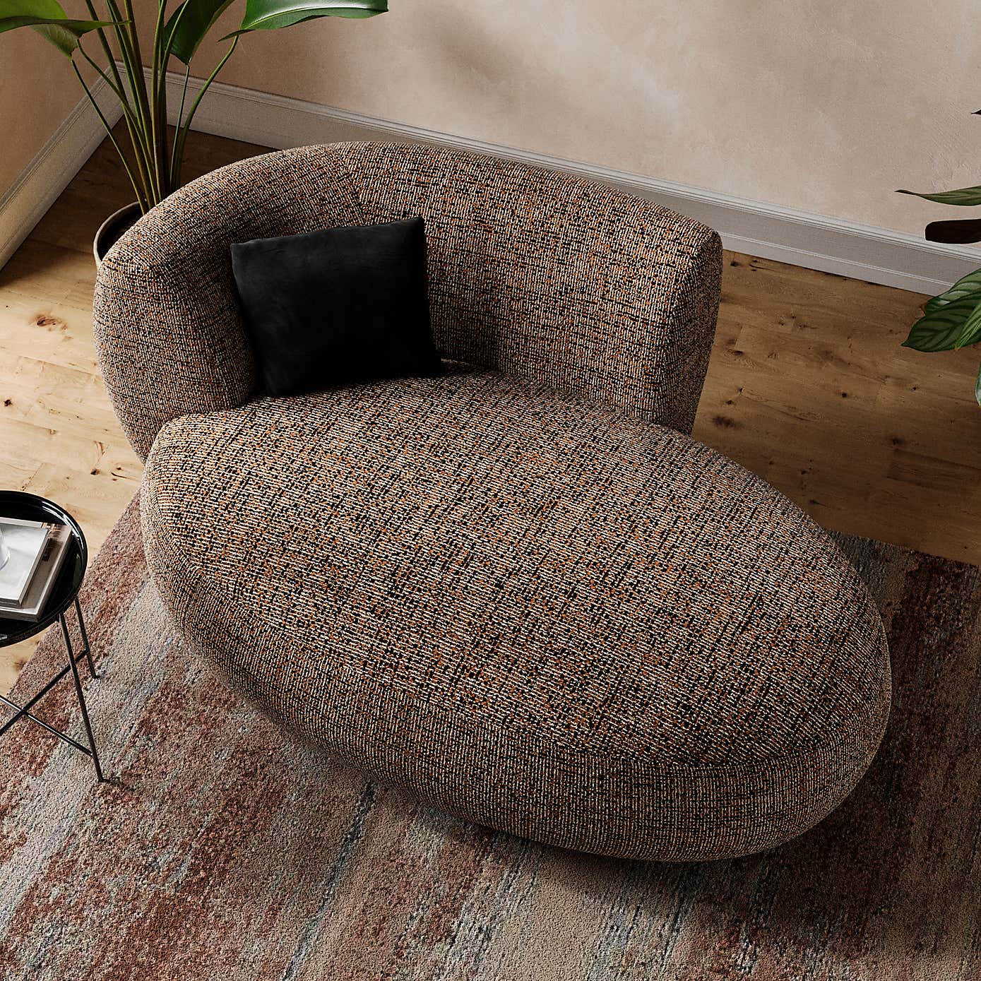 Lozenge Luxe Boucle Bronze Chaise Lounge