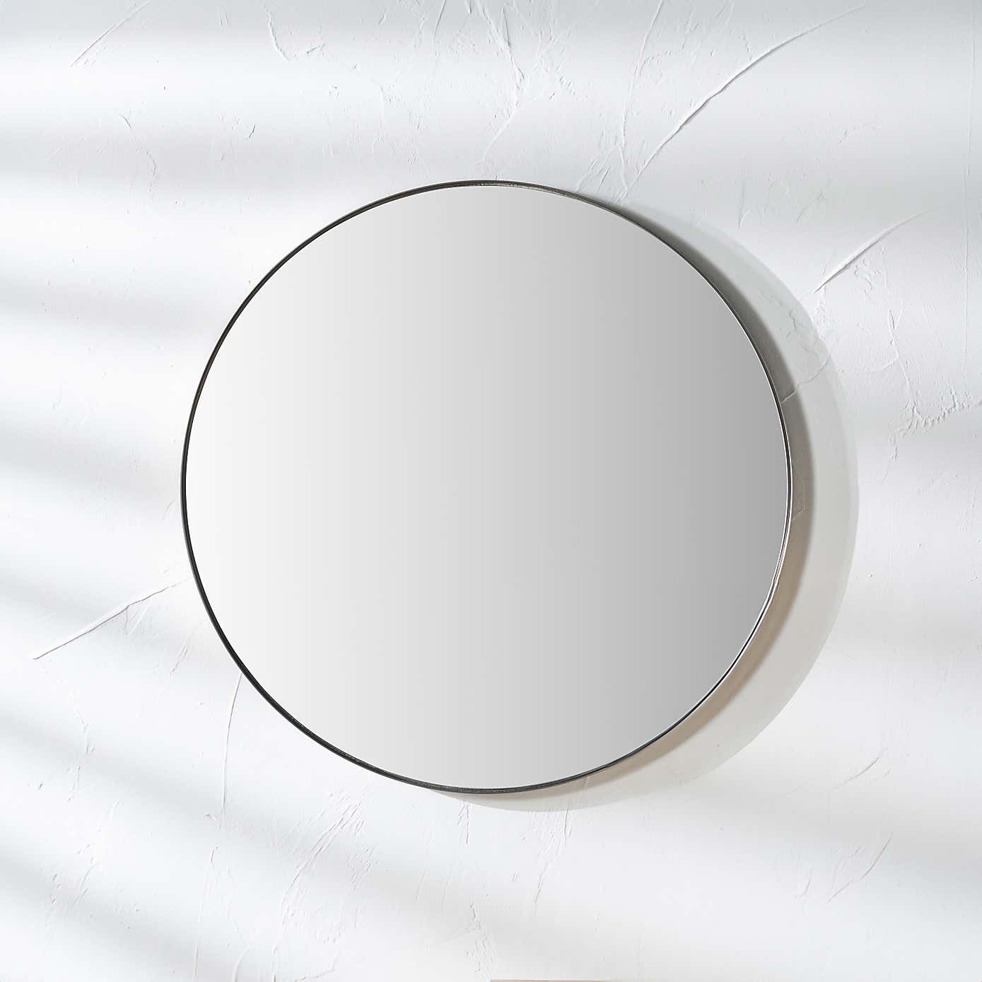 Slim Frame Round Wall Mirror