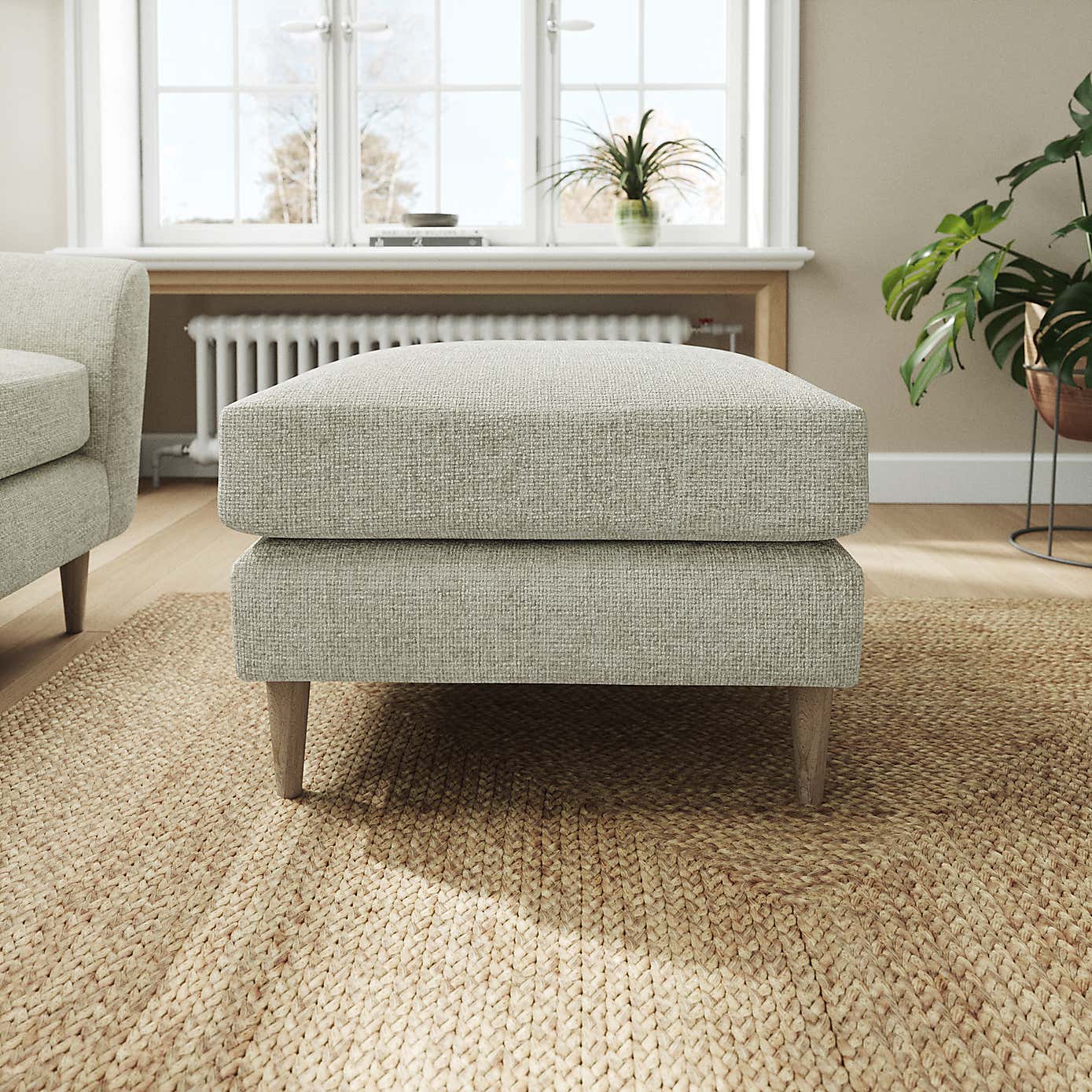 Sven Chunky Chenille Footstool