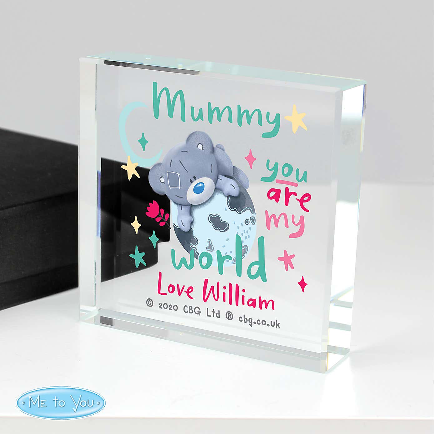 Personalised You Are My World Me To You Crystal Token