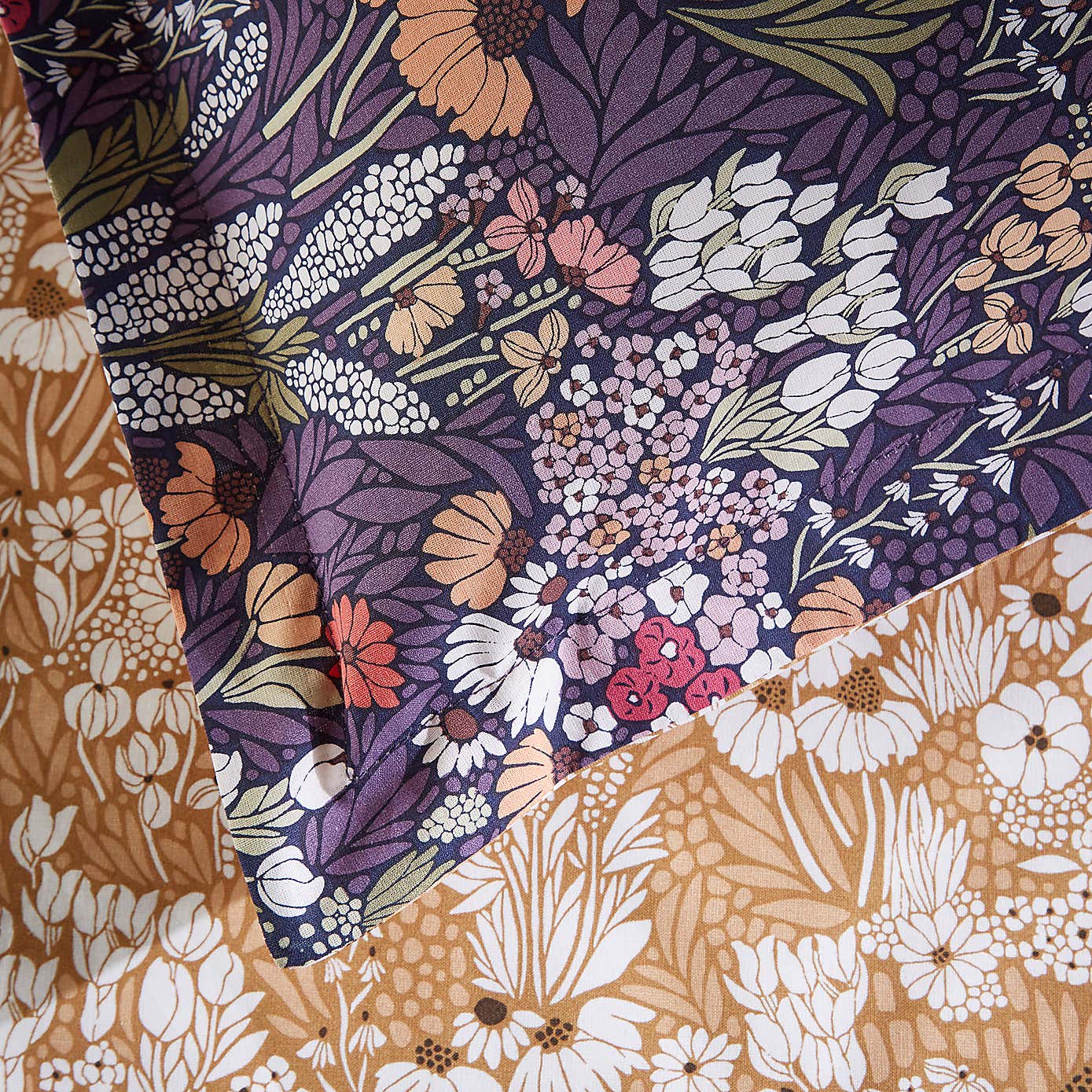 Harvest Floral Purple Oxford Pillowcase