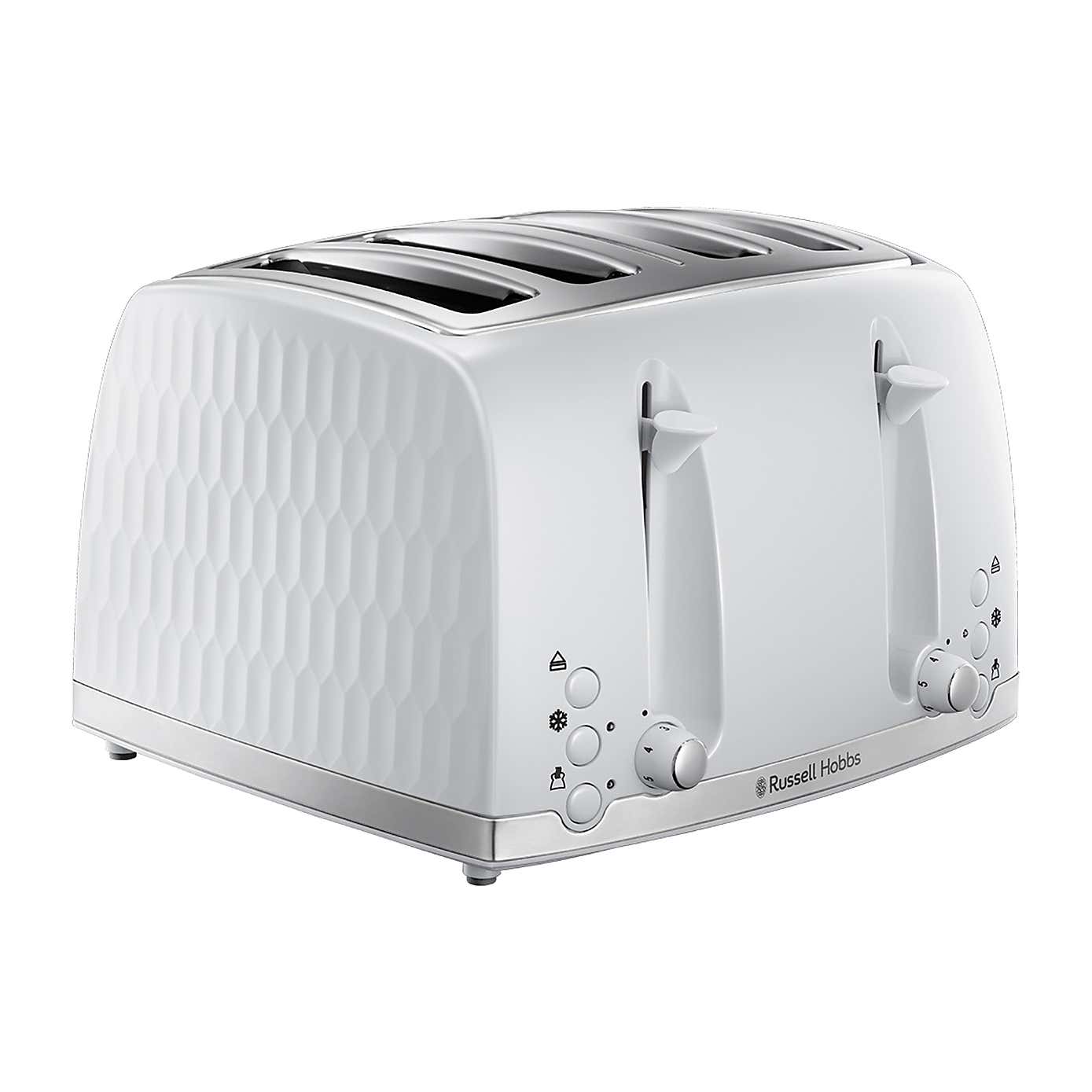 Russell Hobbs White Honeycomb Kettle and Toaster Set