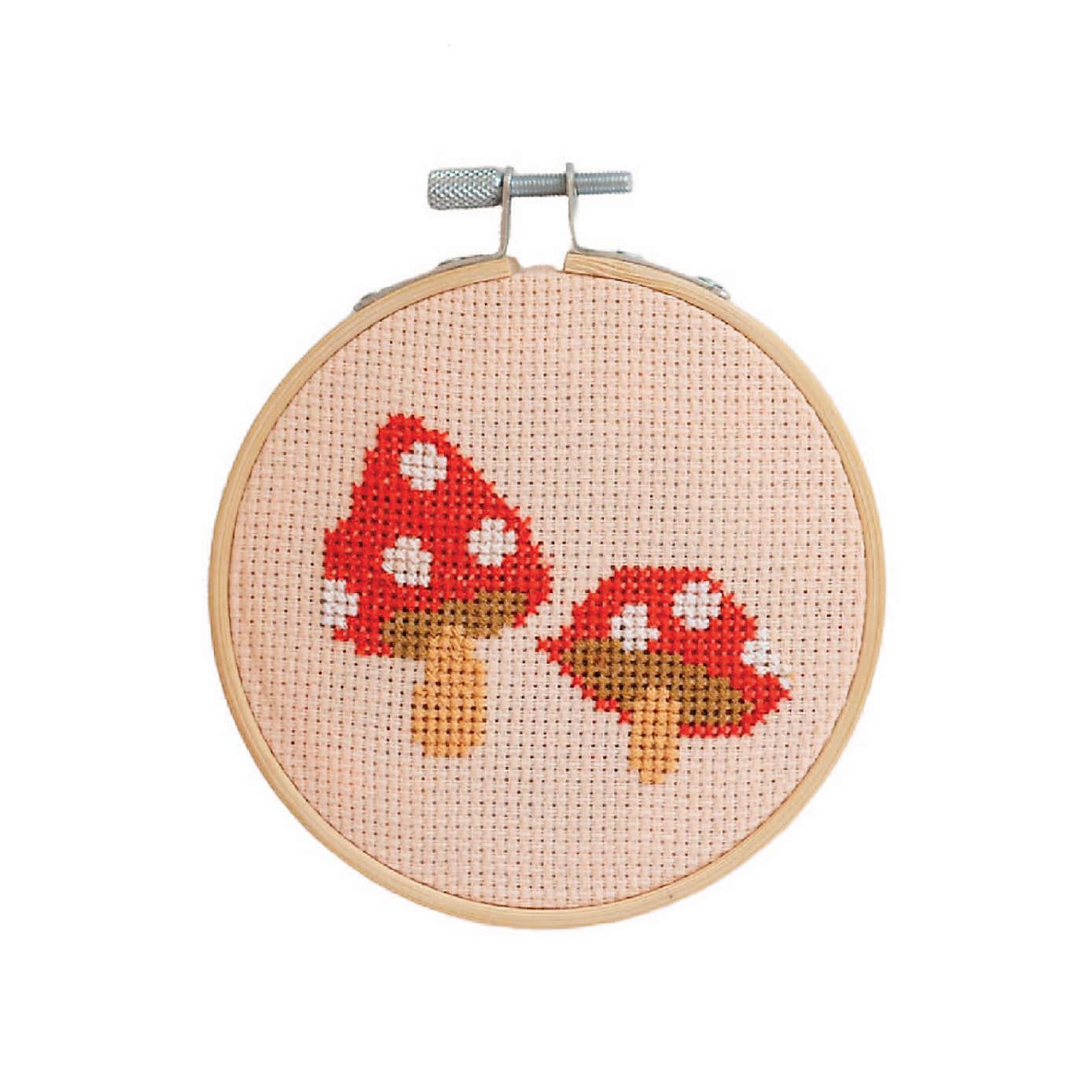 Cotton Clara Toadstool Cross Stitch Kit Red