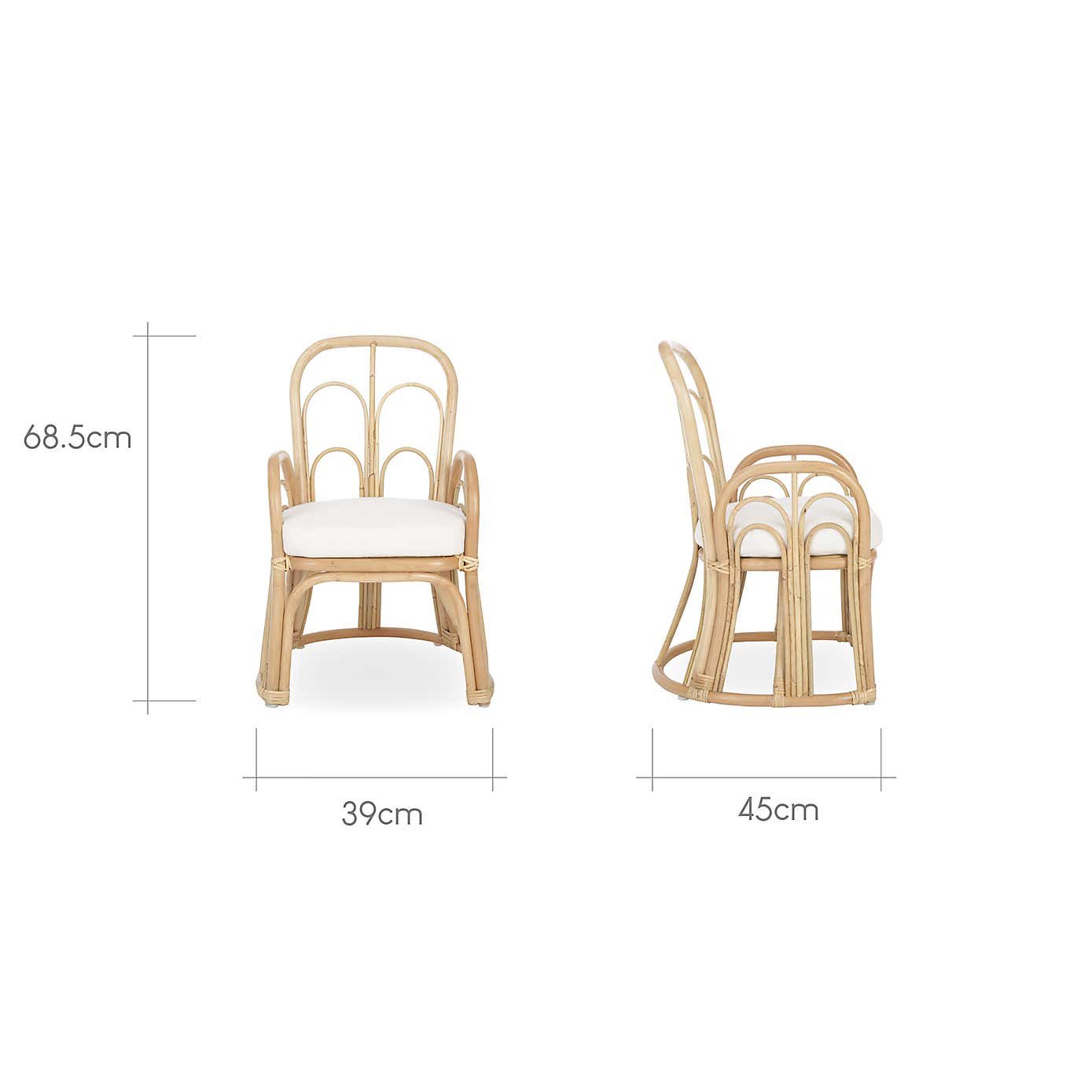 CuddleCo Aria Wave Rattan Toddler Chair