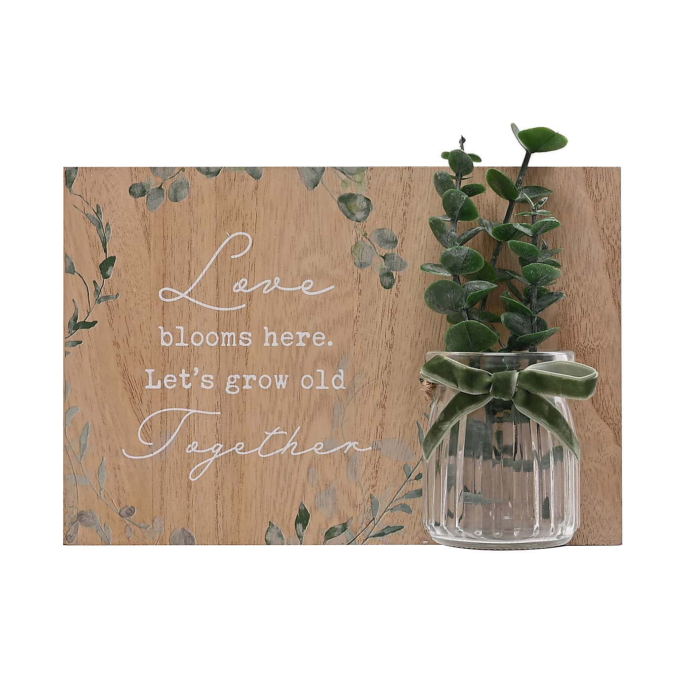 Love Story Grow Old Jar Plaque